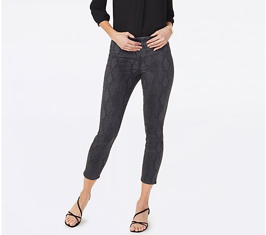 NYDJ Alina Printed Pull-On Skinny Ankle Jeans with Side Slit - QVC.com