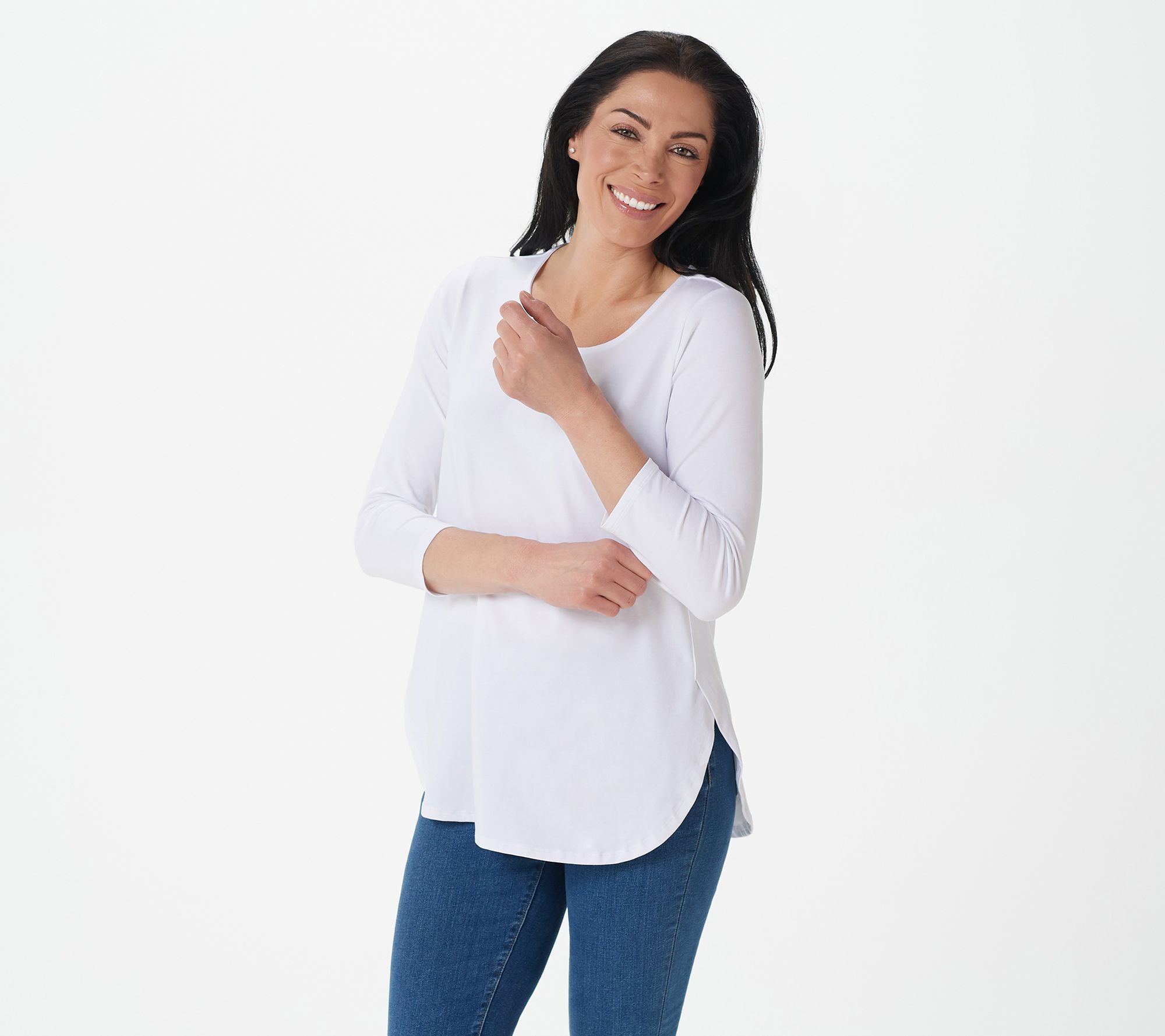 Susan Graver Weekend Essentials Petite Comfy Cotton Tunic