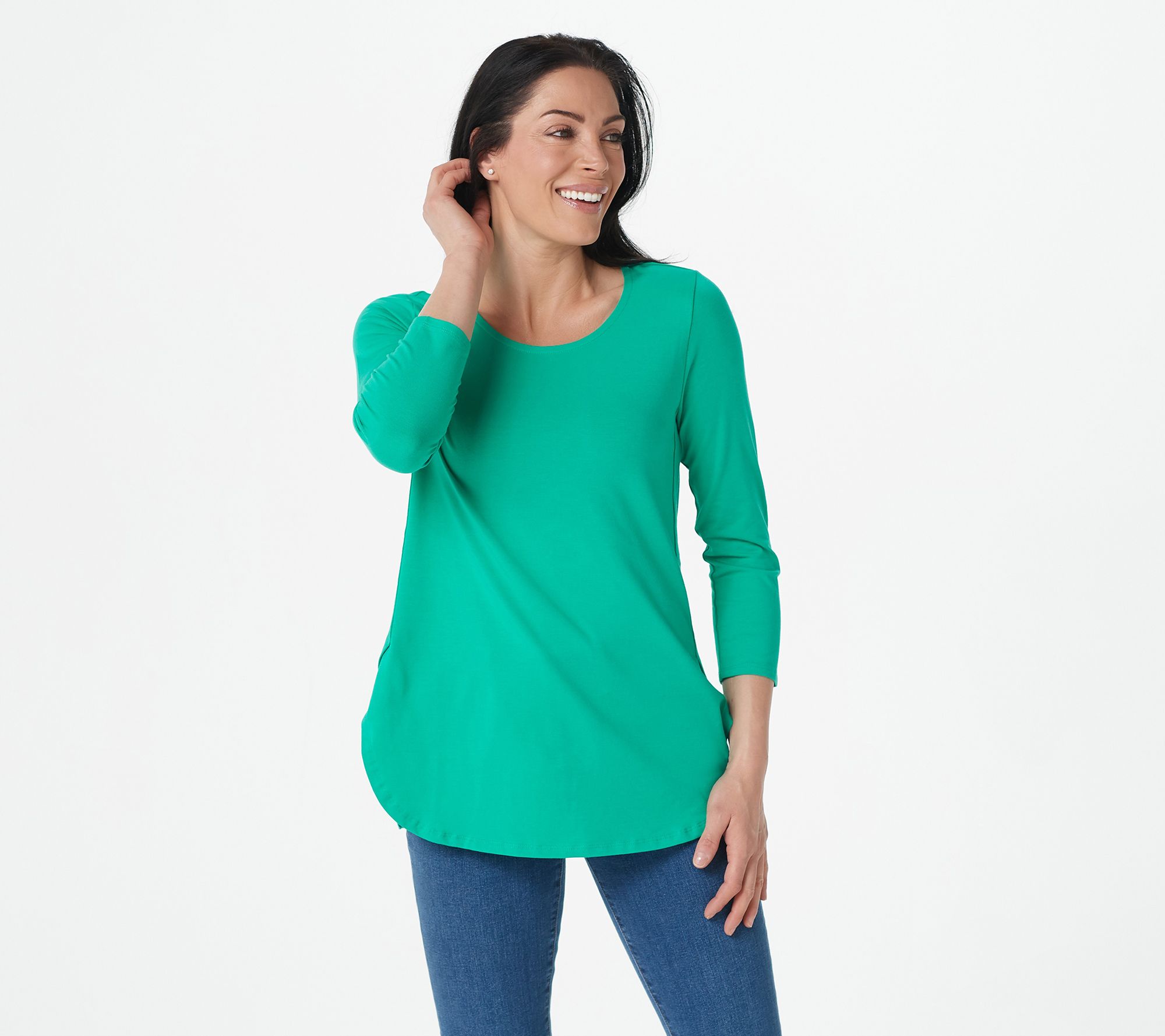 Susan Graver Weekend Essentials Petite Comfy Cotton Tunic