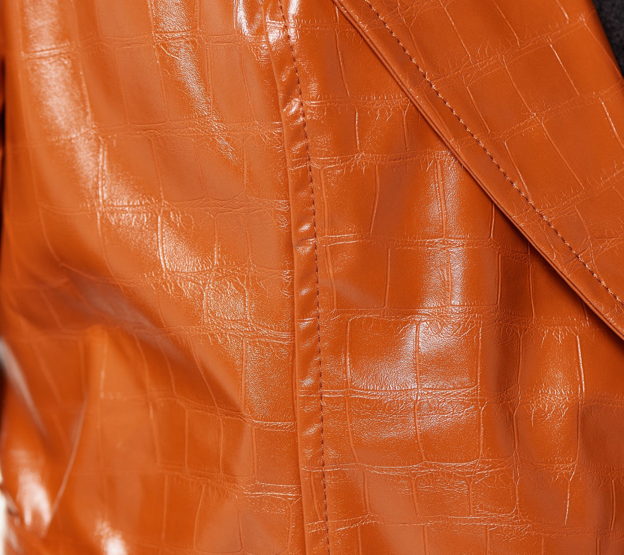 Crocodile Print Faux Leather Trench Coat – CBRpunk