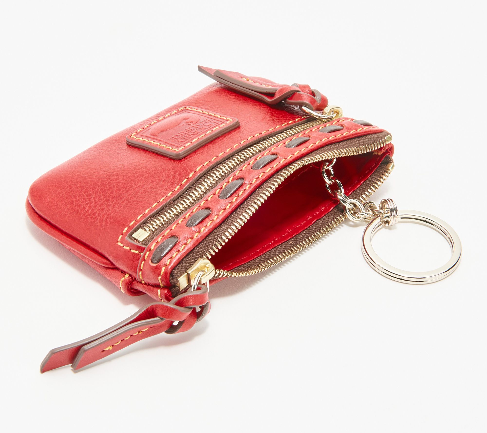 Dooney & Bourke Florentine Leather Small Coin Case with Key Fob
