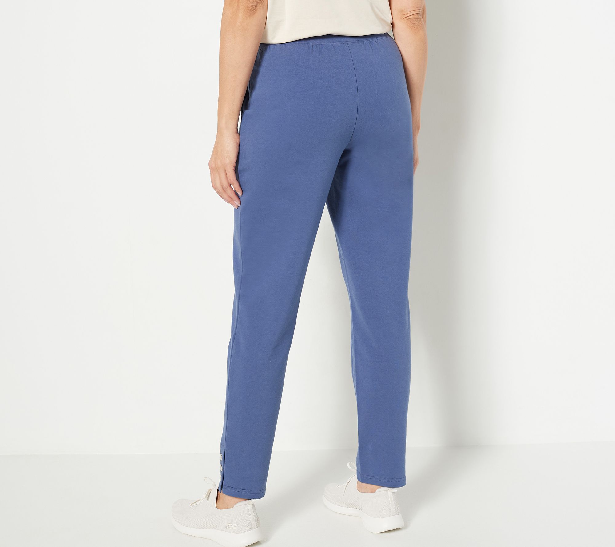 Denim & Co. Active Petite French Terry Slim Straight - QVC.com