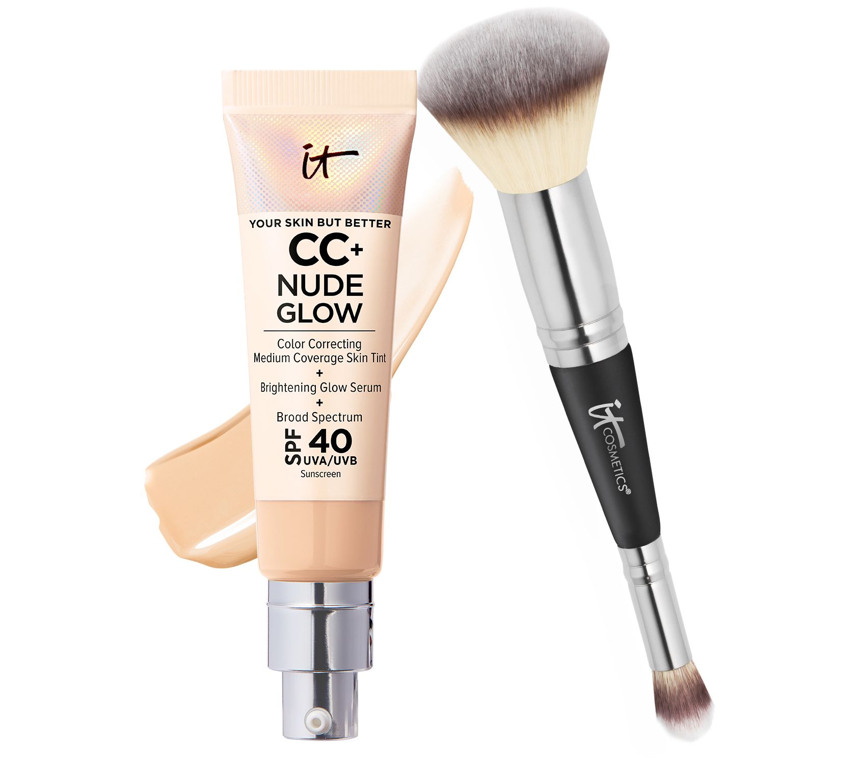 IT Cosmetics Your Skin But Better CC+ Nude Glow SPF40 w/ Luxe Brush