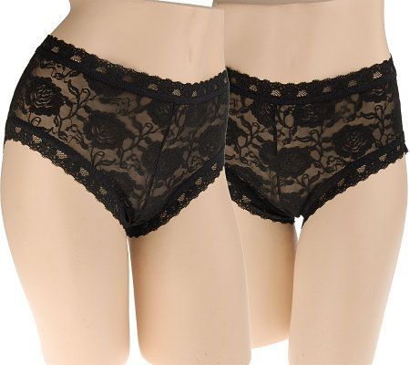 AngelLove Set of 2 Stretch Lace Boyleg Panties with UltimAir 