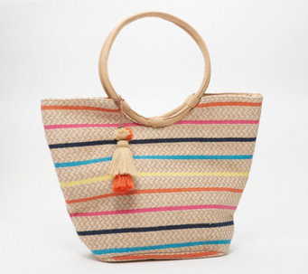 America and Beyond Large Jute Tote - A512480