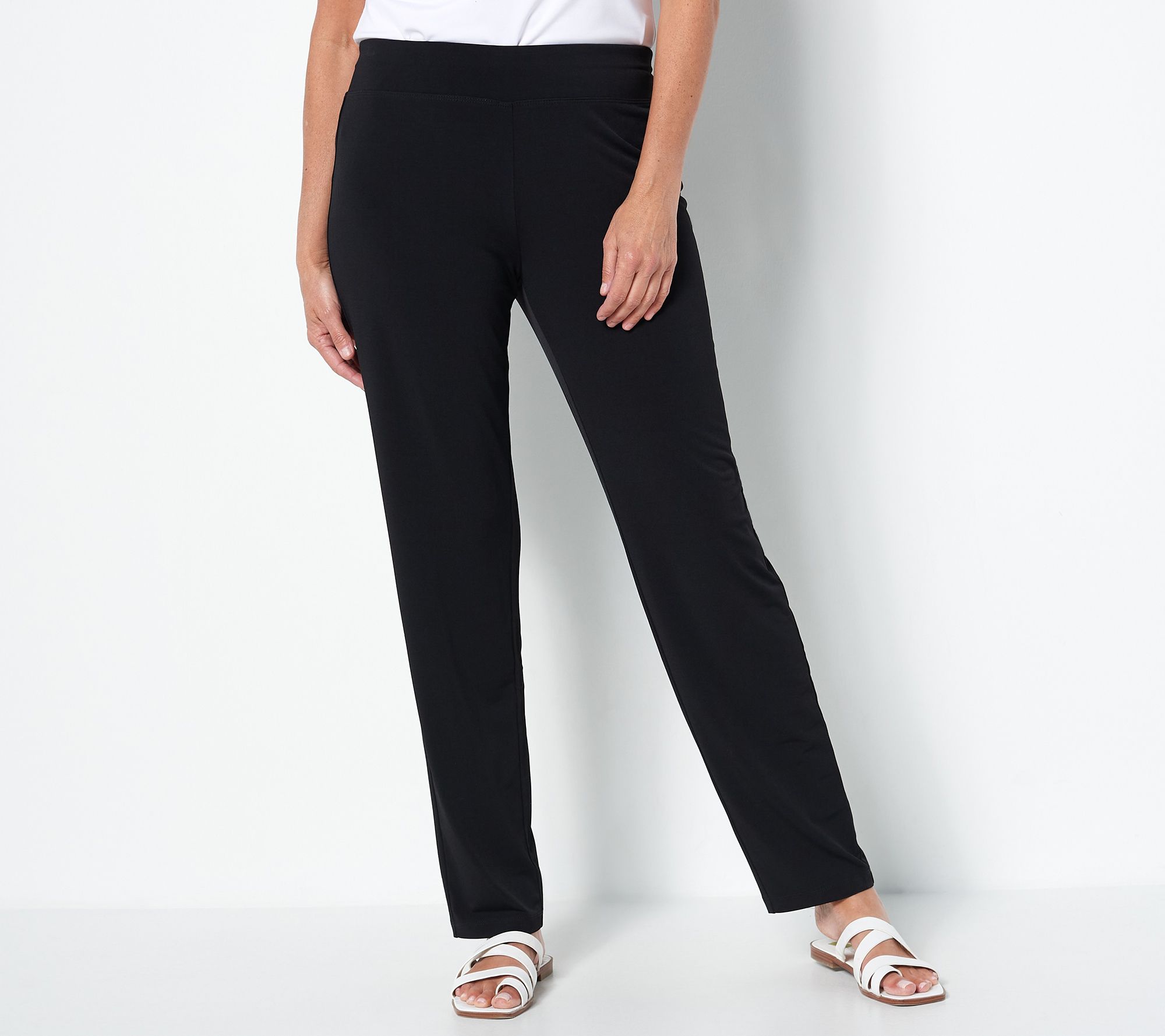 Susan Graver Modern Essentials Reg Liquid Knit Slim Leg Pants
