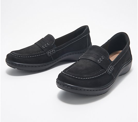 Clarks Collection Leather Slip-On Loafers - Cora Ashly 