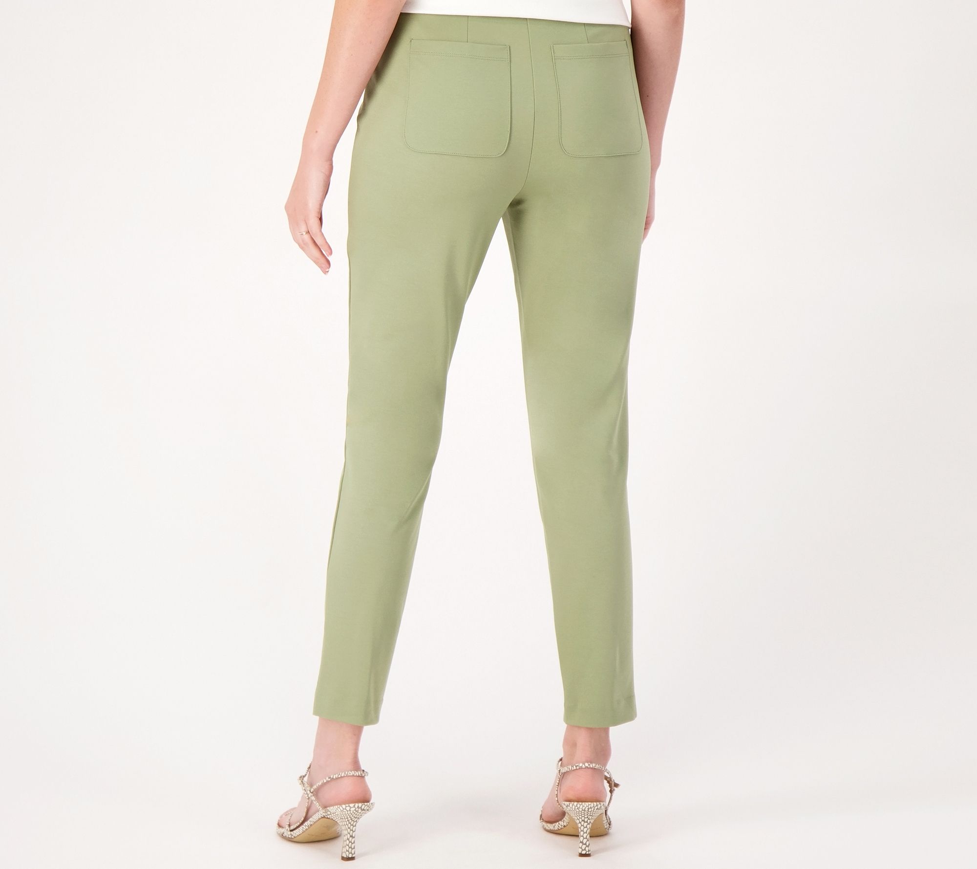 Isaac Mizrahi Live! Elements Regular 24/7 Stretch Knit Ankle Pants 