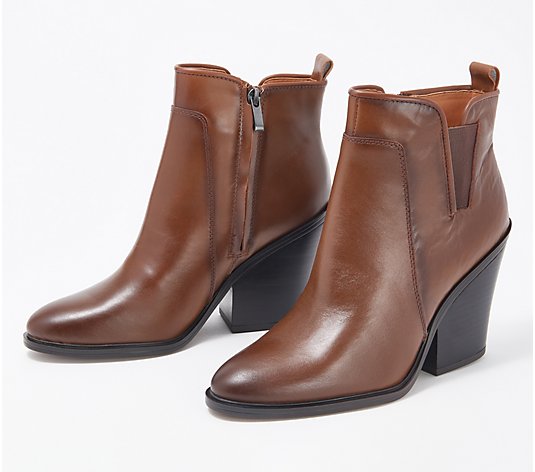 Franco Sarto Leather Western Ankle Boots - Gamble