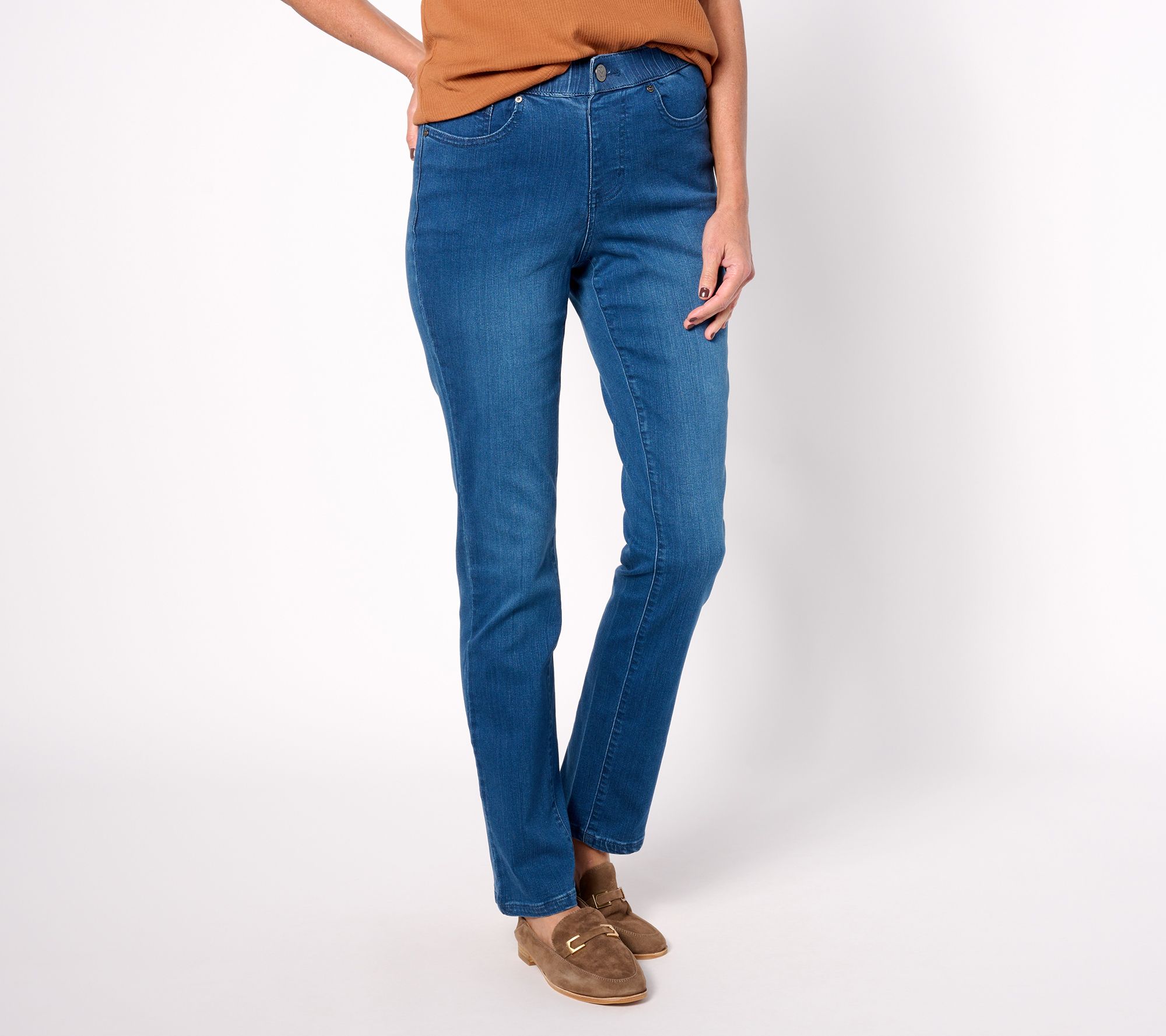 DISTRESSED WIDE CUT STRAIGHT LEG JEANS - Knitted Belle Boutique