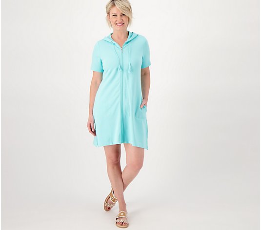 Denim & Co. Beach Petite French Terry Cover-Up Dress