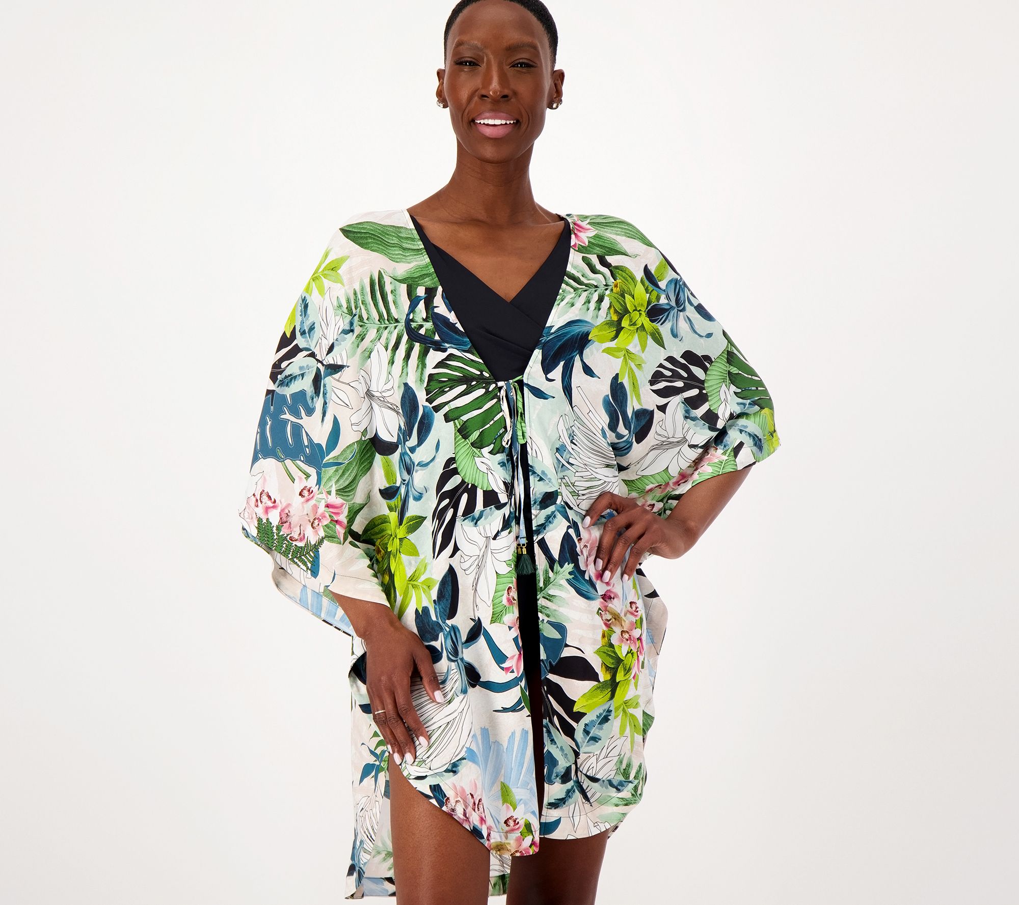 Jantzen Woven Curve Hem Tie Front Cover-Up