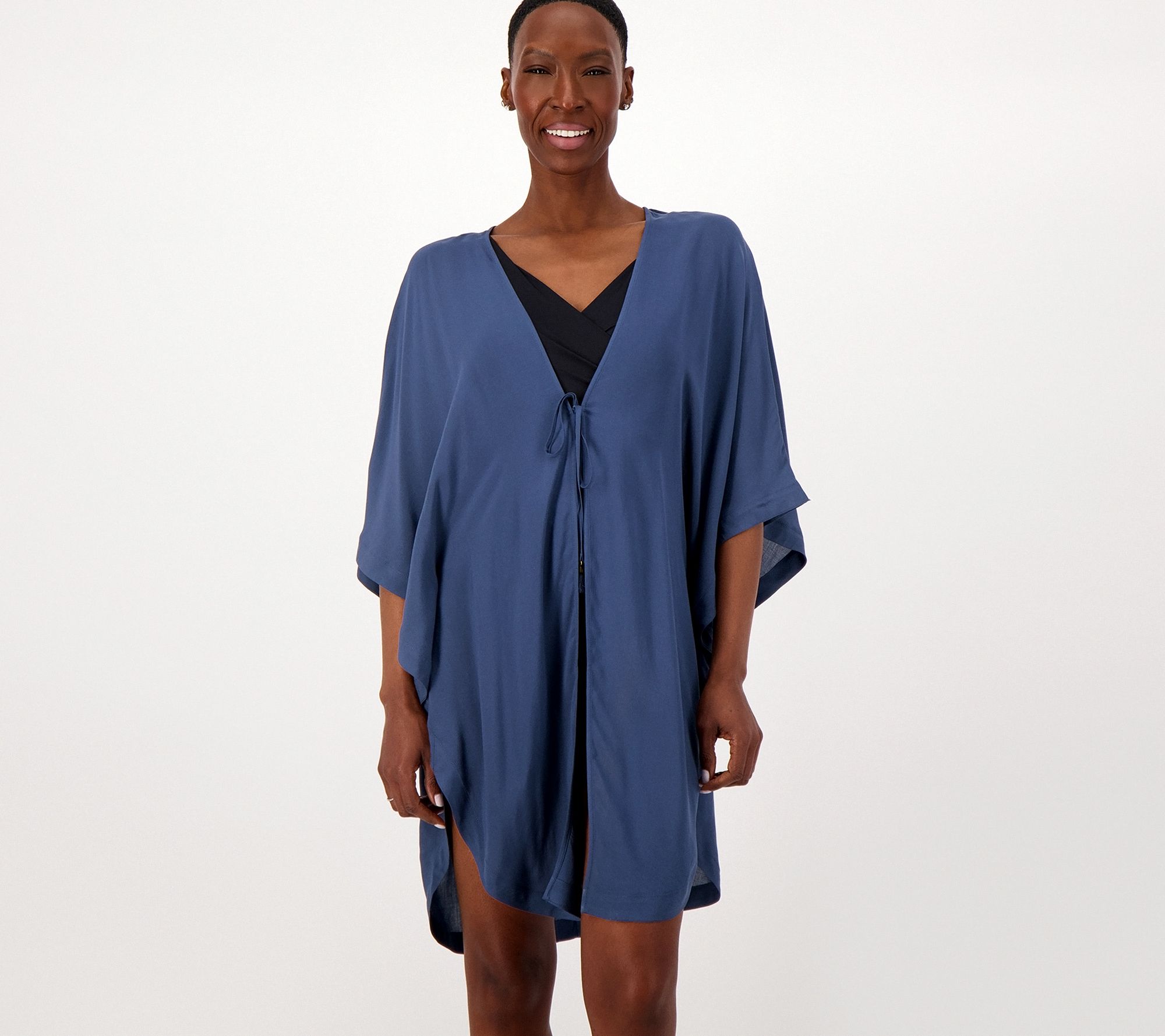 Jantzen Woven Curve Hem Tie Front Cover-Up