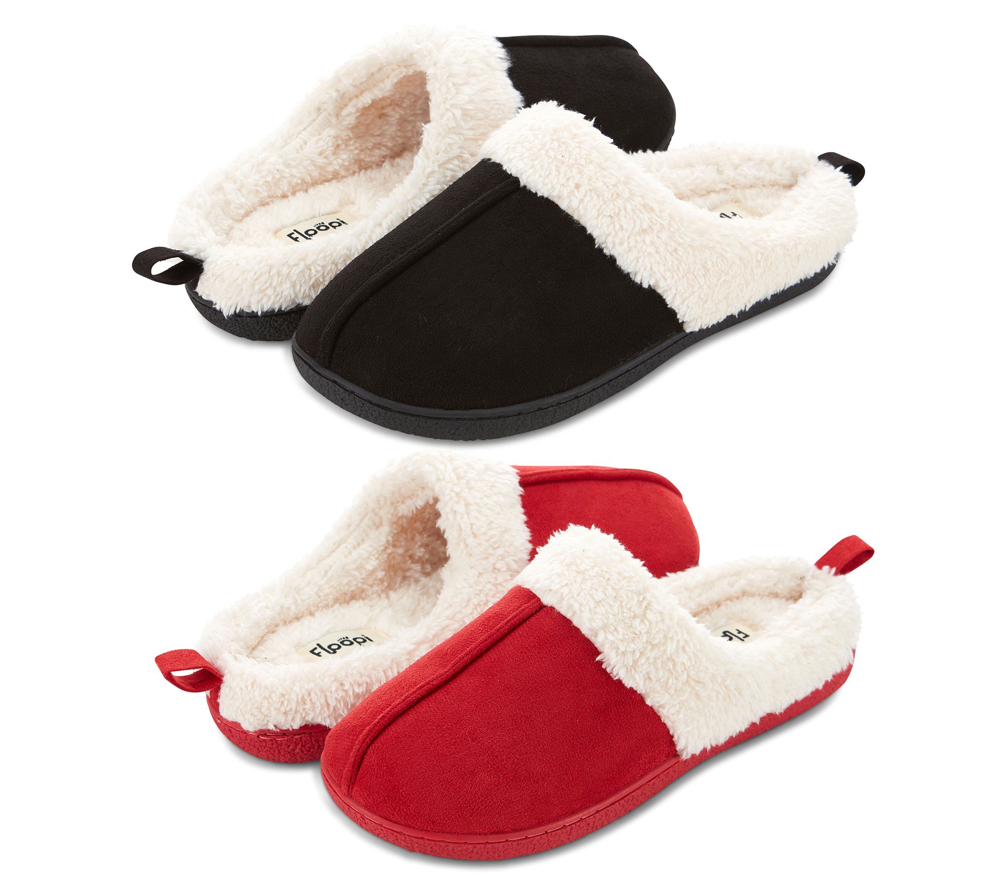 Floopi Women's Faux Suede Clog Slippers - 2 Pack