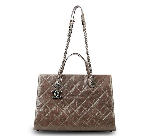 Chanel Caviar CC Tote Bag in Brown | Lord & Taylor
