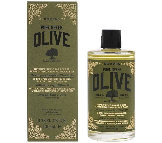 KORRES Pure Greek Olive 3-in-1 Nourishing Face,Body, Hair Oil 