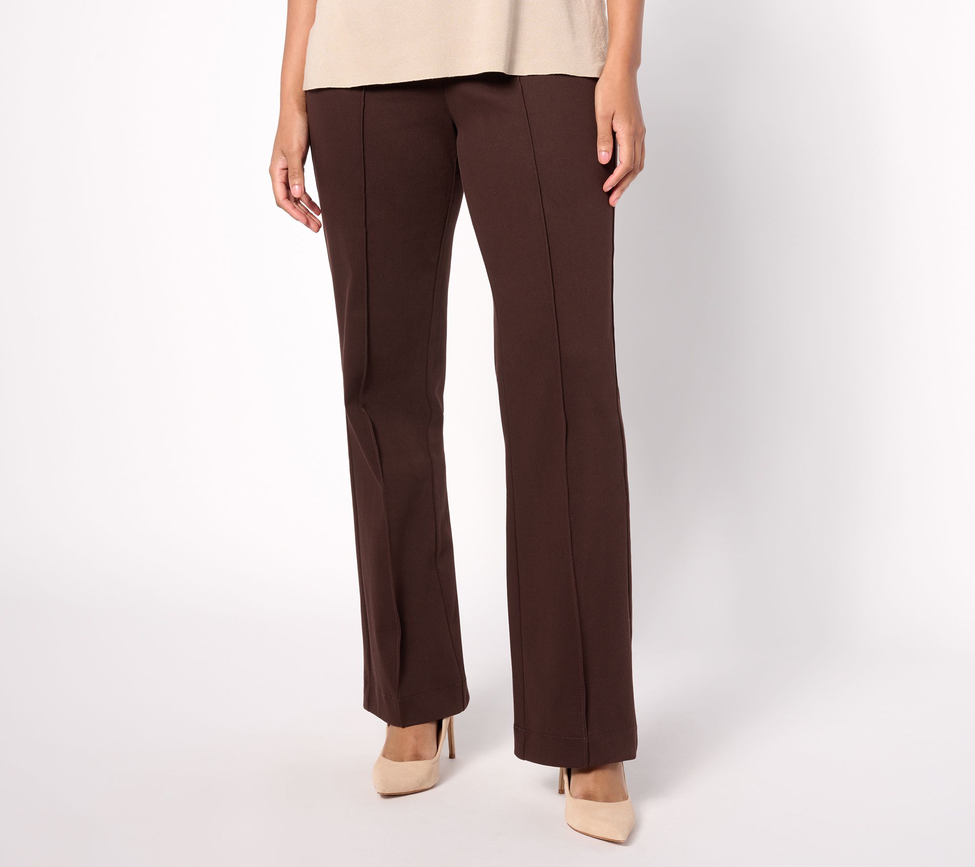 Denim & Co. Signature Tall Easy Flex Twill Wide Leg Pull-On Trouser