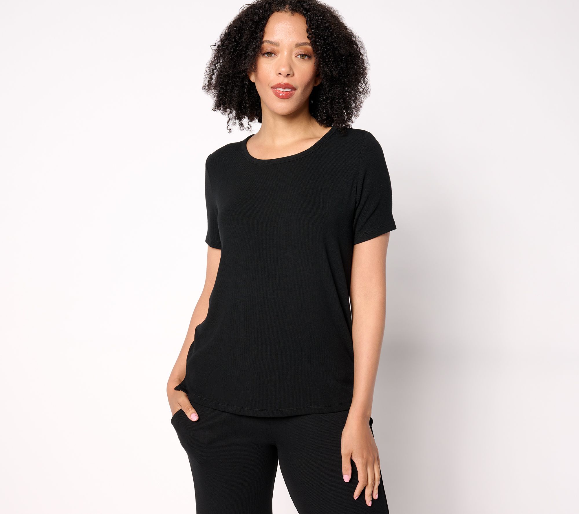 Cozy Earth Women's Rib Knit Viscose Made from Bamboo Top