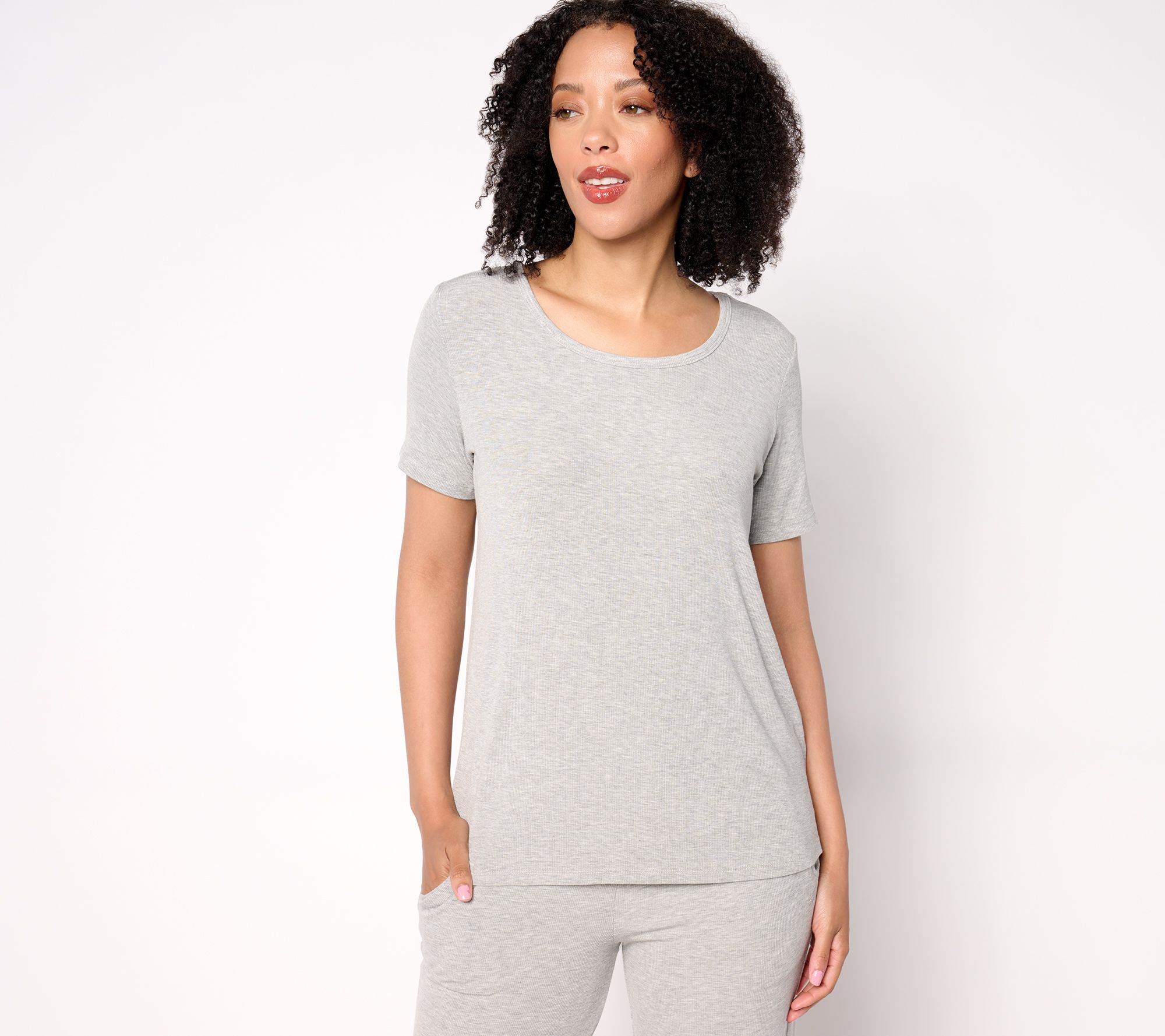 Cozy Earth Women's Rib Knit Viscose Made from Bamboo Top