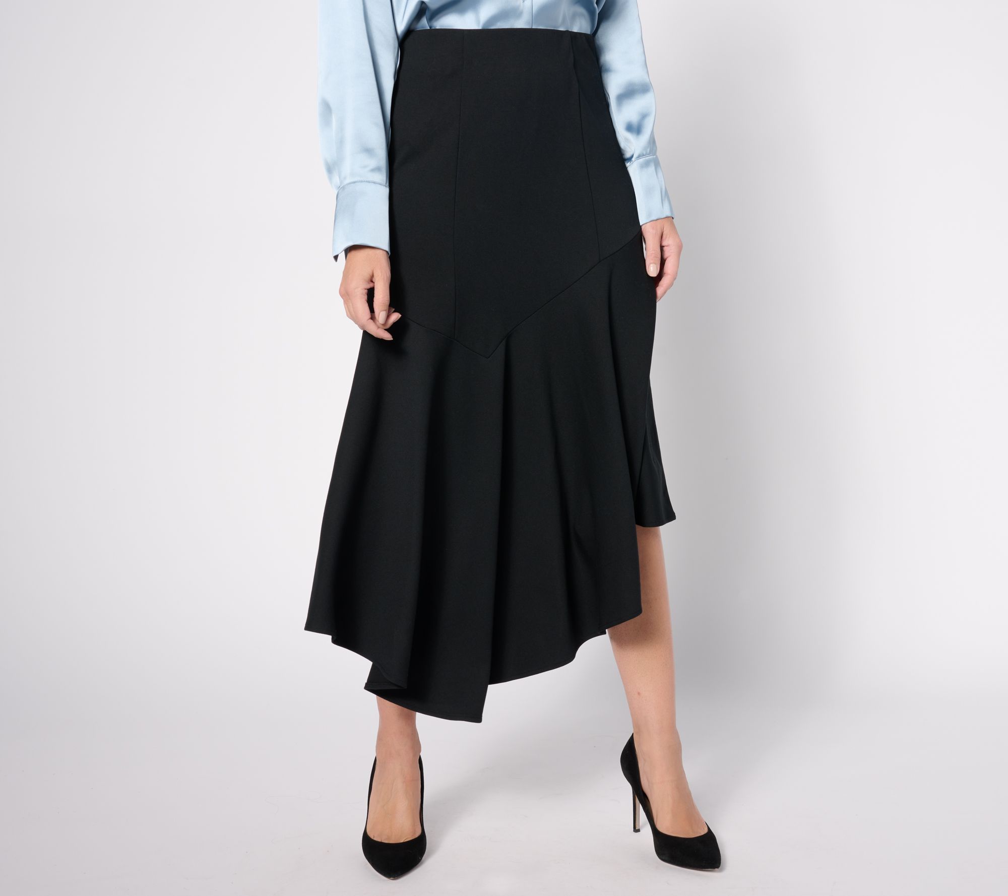 BEAUTIFUL by Lawrence Zarian Regular Silky Ponte Pull-On Skirt - QVC.com