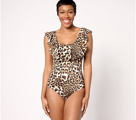 Women with Control Tummy Control Ruffle One-Piece Swimsuit 
