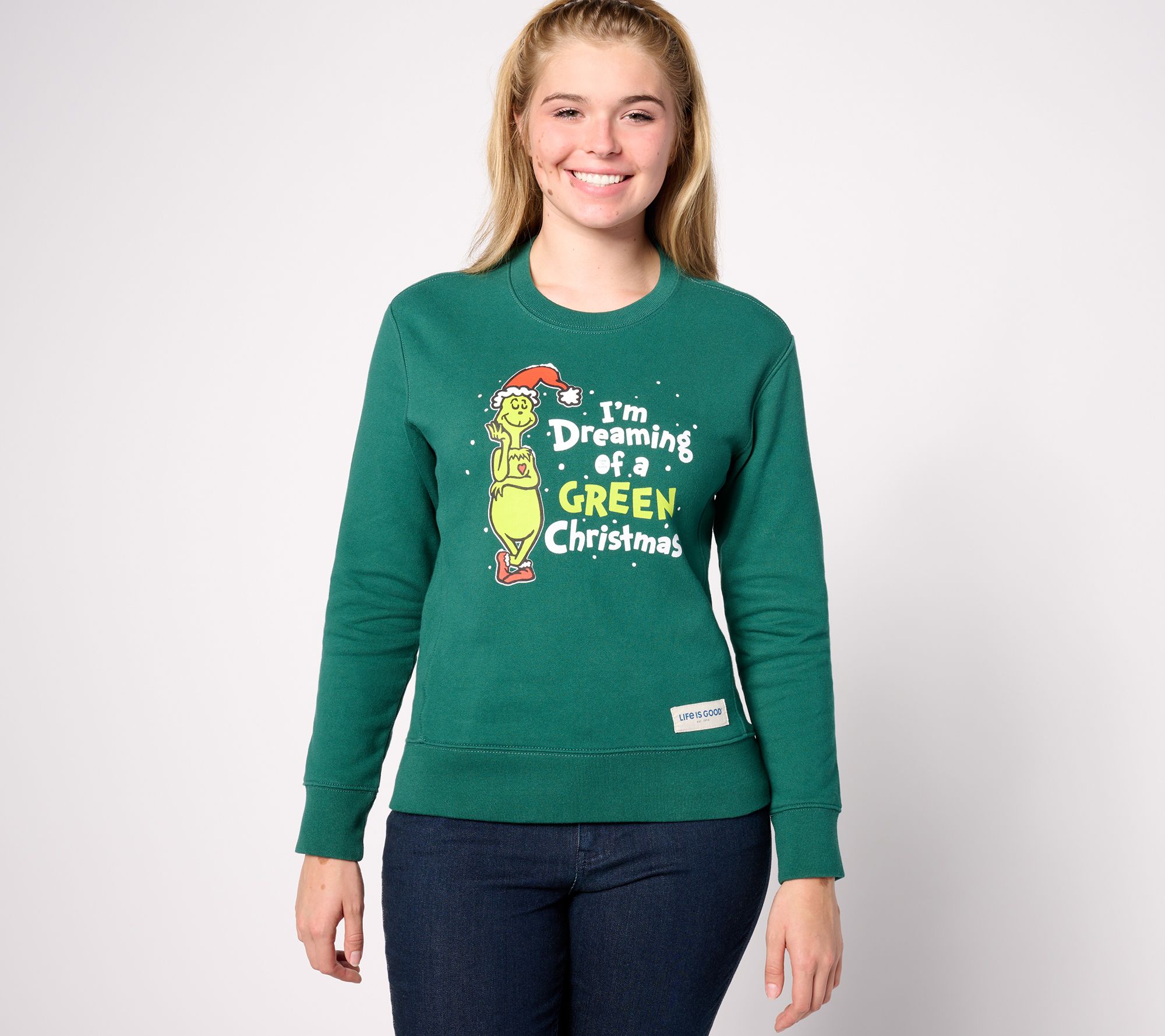 As Is Life is Good x The Grinch Women'sSimply TrueFleeceCrew