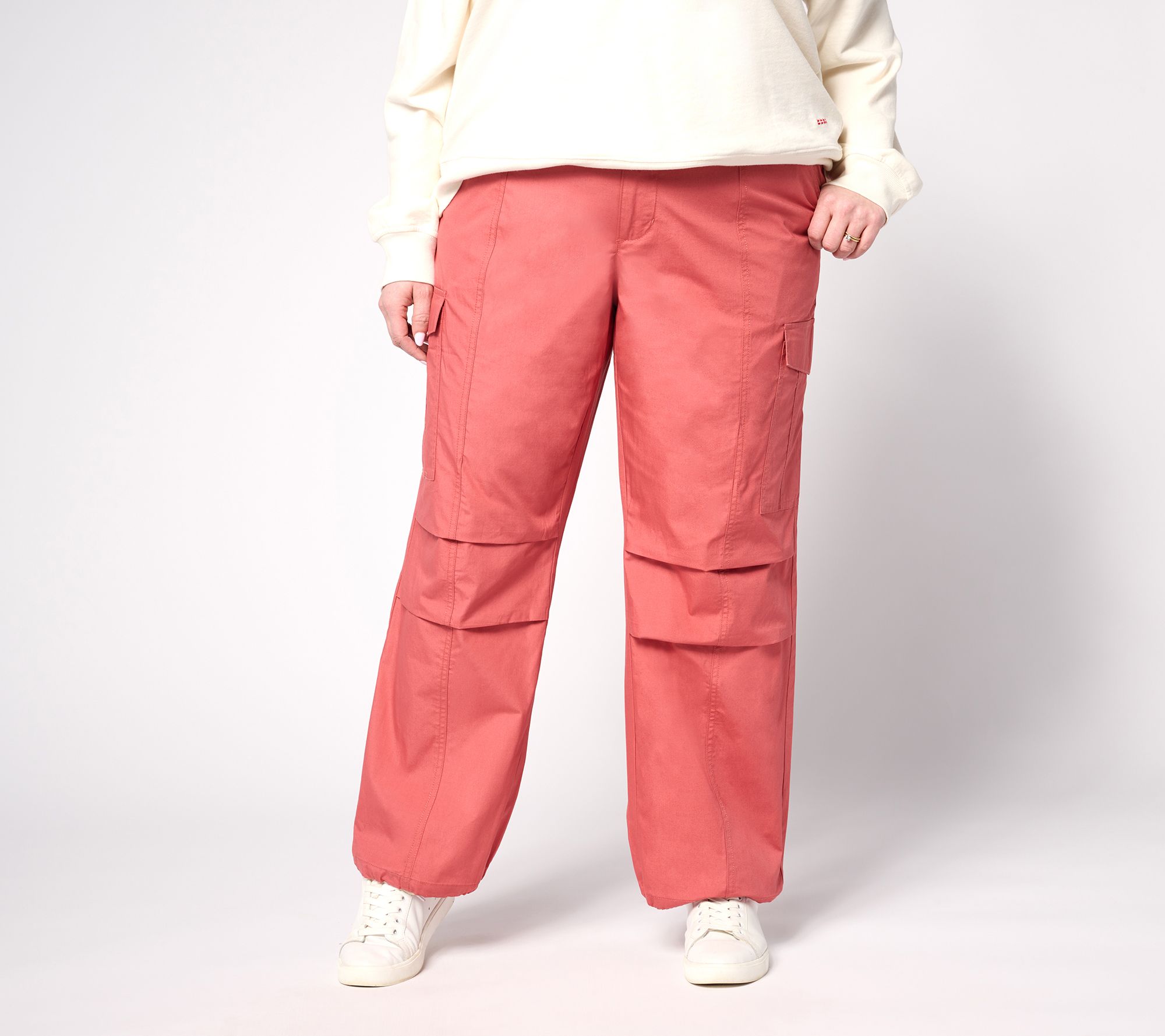 "As Is" Peace Love World Reg Cotton Utility Pant with Bungee