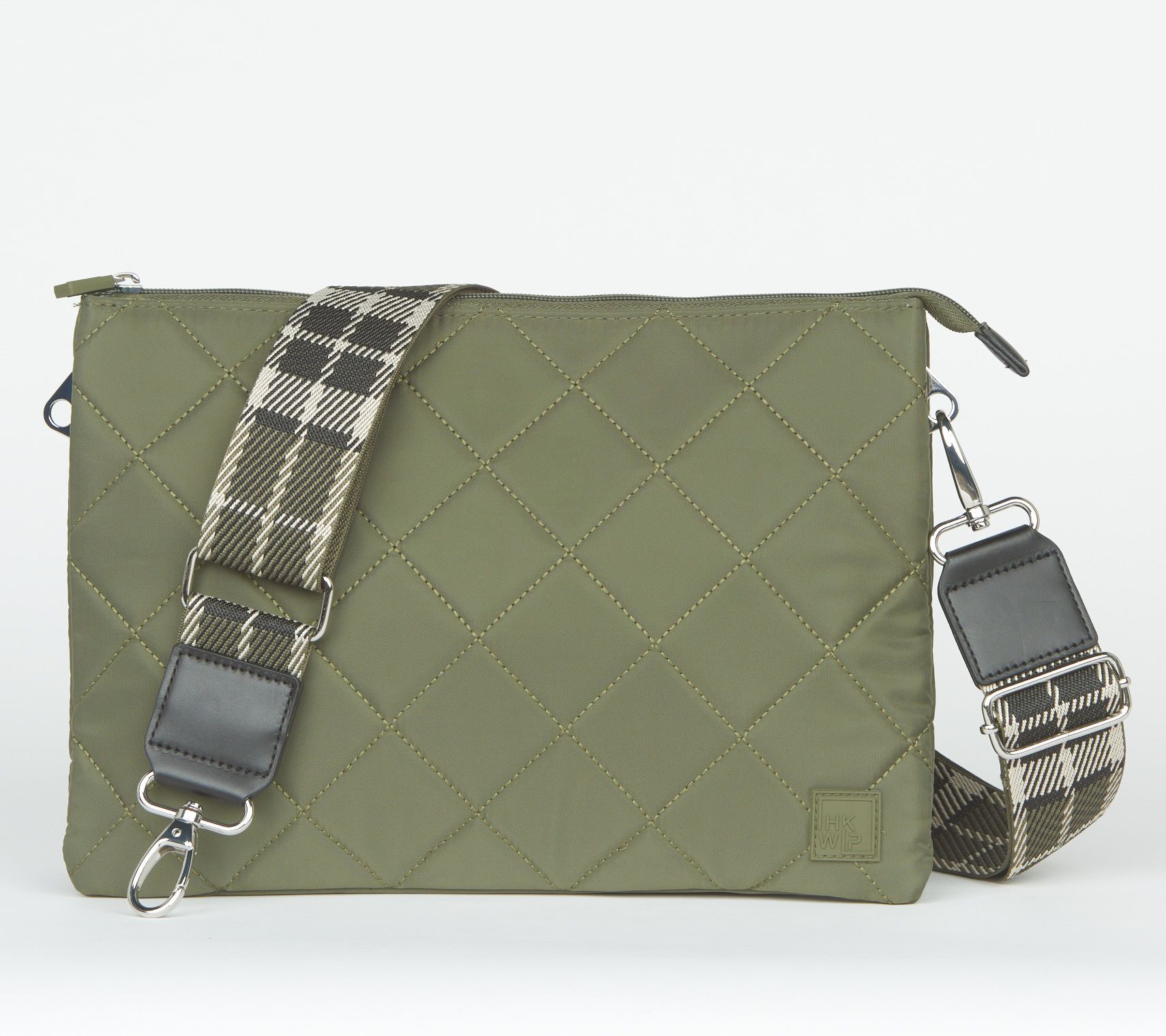 IHKWIP The Trio Trapeze Crossbody with Plaid Strap