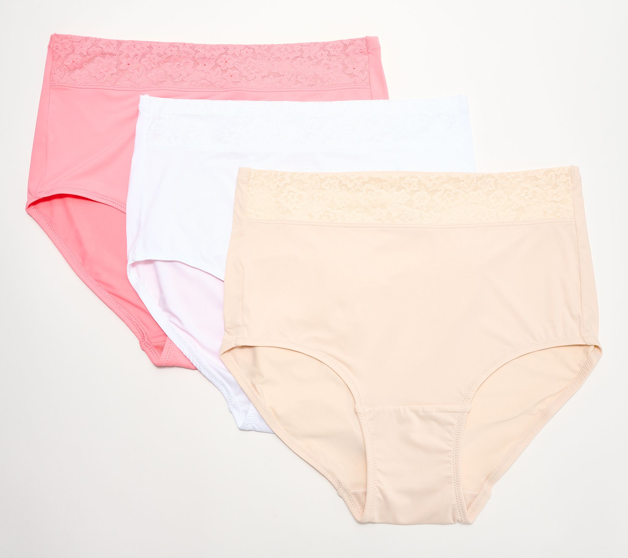 Breezies Lace Elegance Smooth Full Brief Panty Set of 3