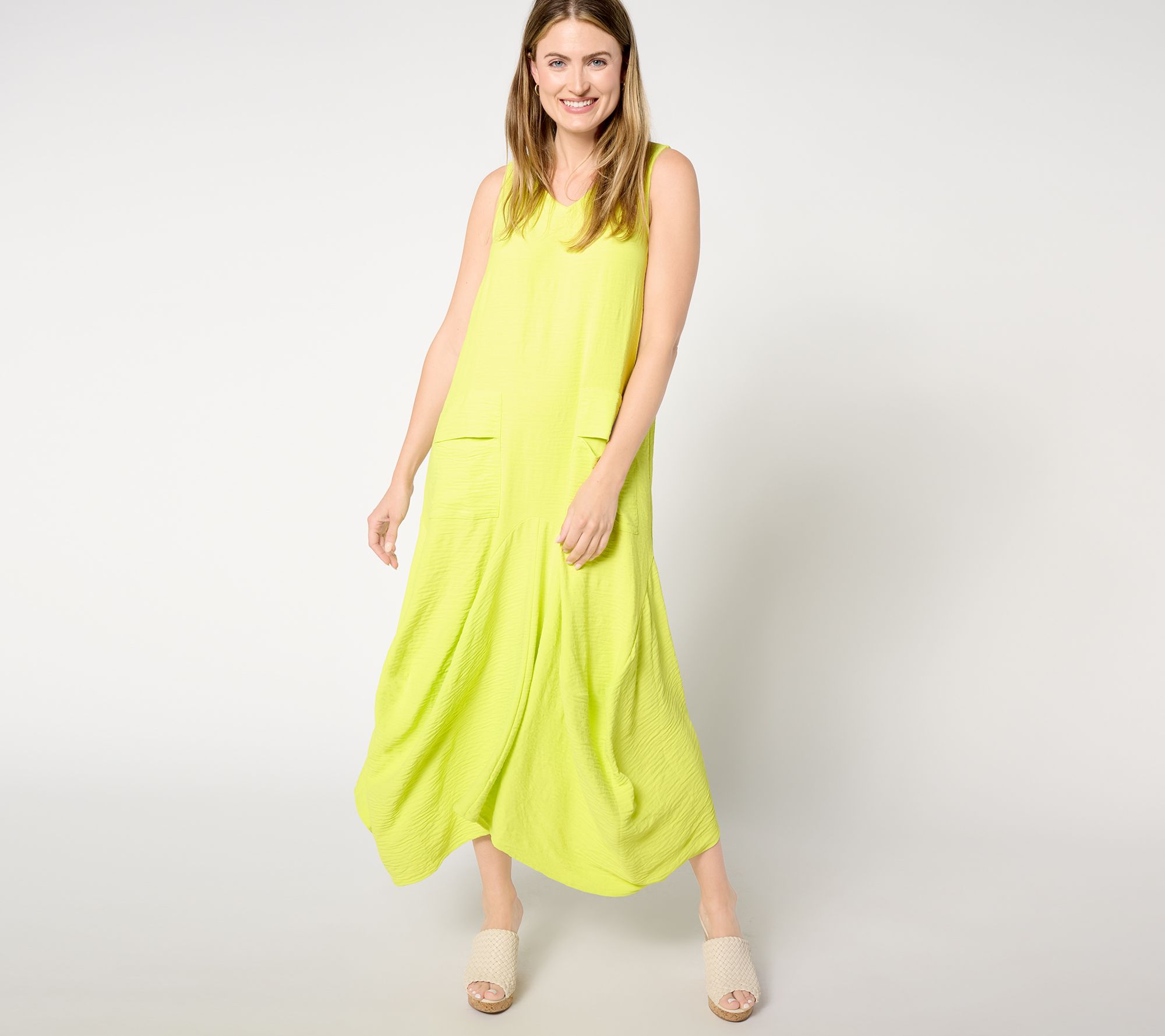 "As Is" Attitudes by Renee Regular Textured Woven Tank Dress