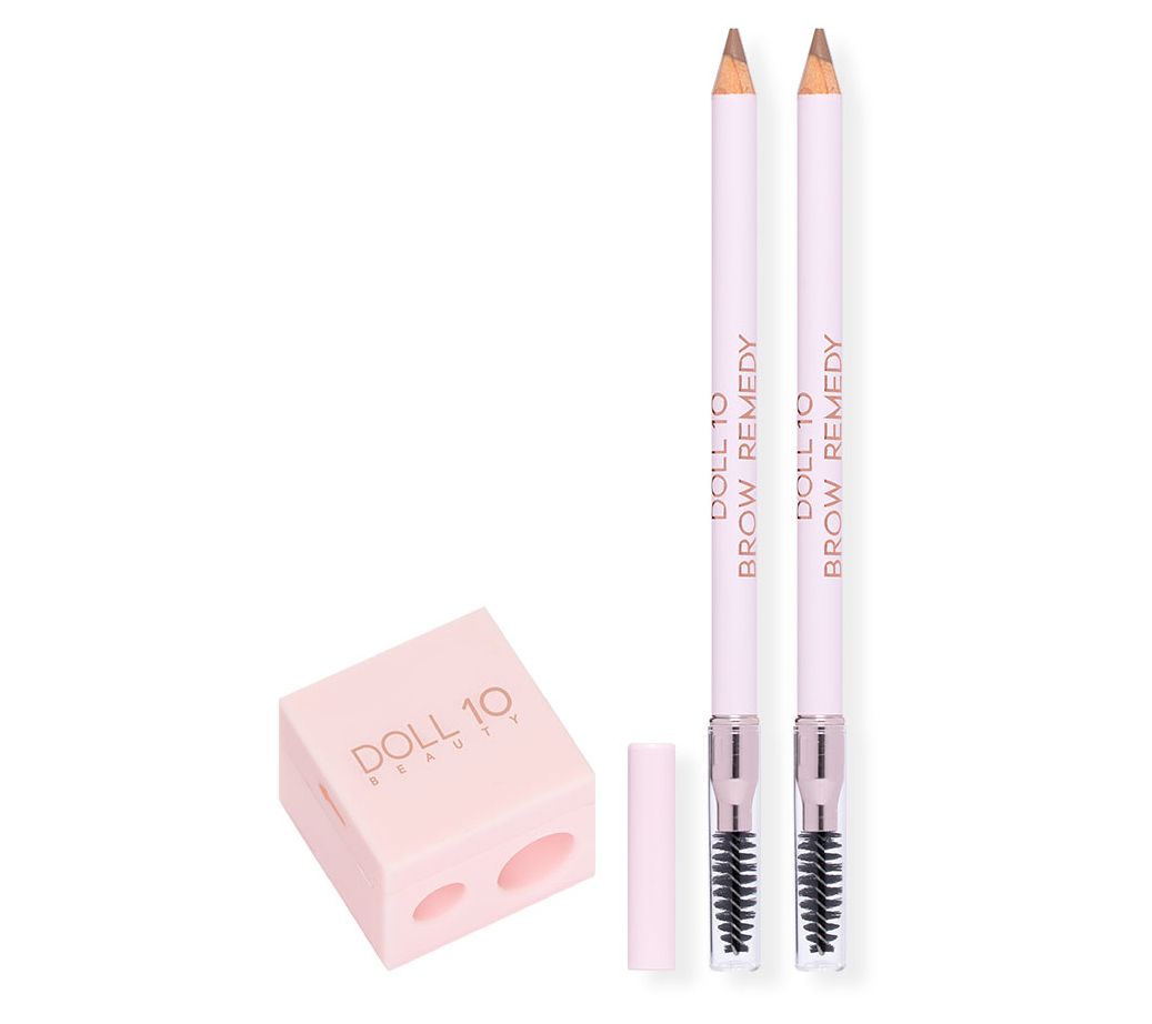 Doll 10 Brow Remedy Precision Powder Pencil Duo w Sharpener