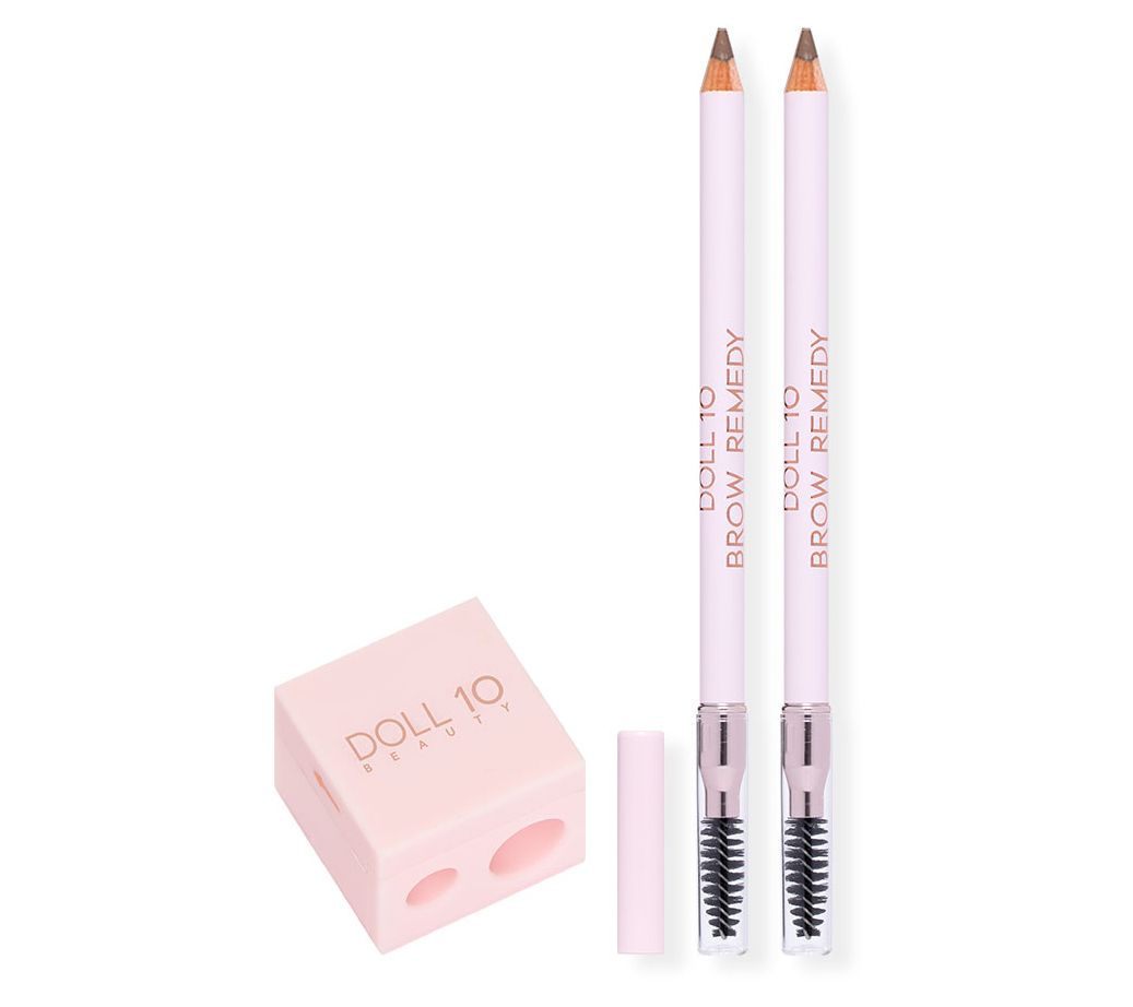 Doll 10 Brow Remedy Precision Powder Pencil Duo w Sharpener