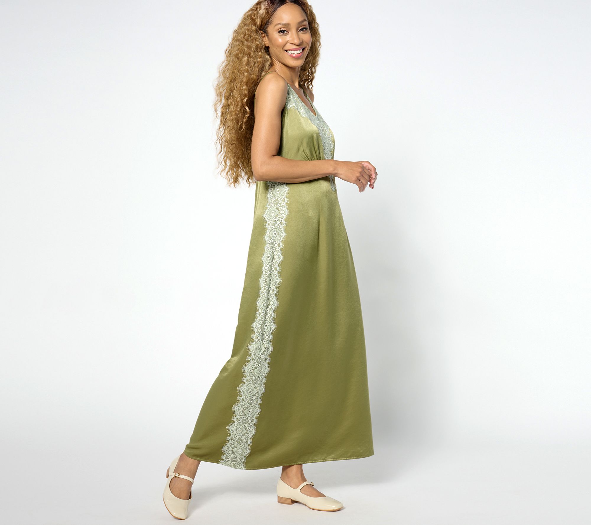 "As Is" Me by Jennie Garth Regular Sailor Satin Maxi Dress