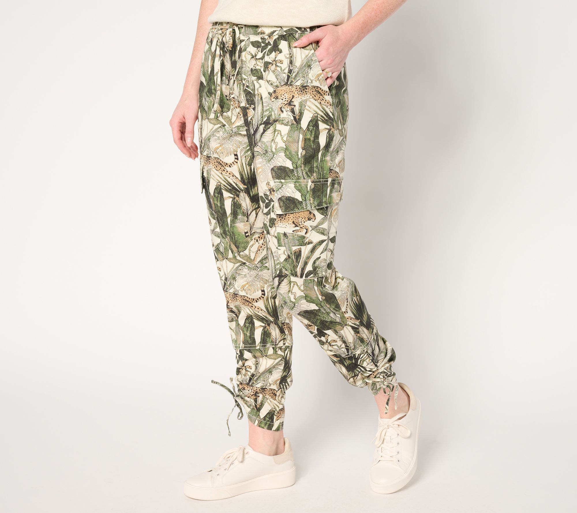 Martha Stewart Signature Woven Pull-On Tapered Cargo Ankle Pants