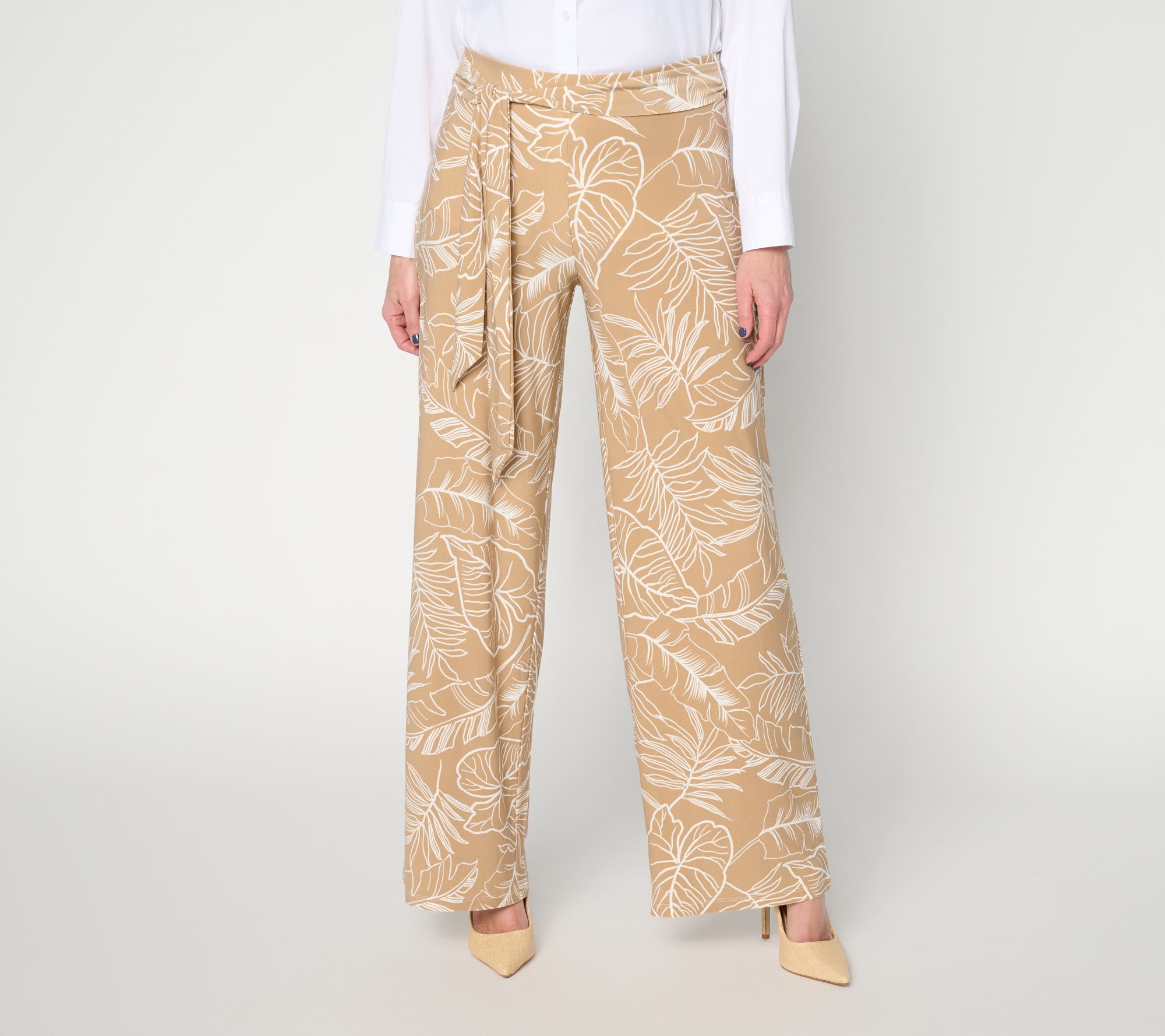 Dennis Basso Regular Printed Italia Knit Pant with Belt
