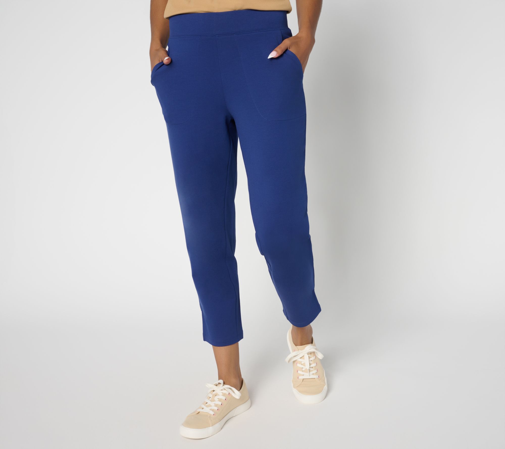 Denim & Co. Petite EasyWear French Terry Crop Pant