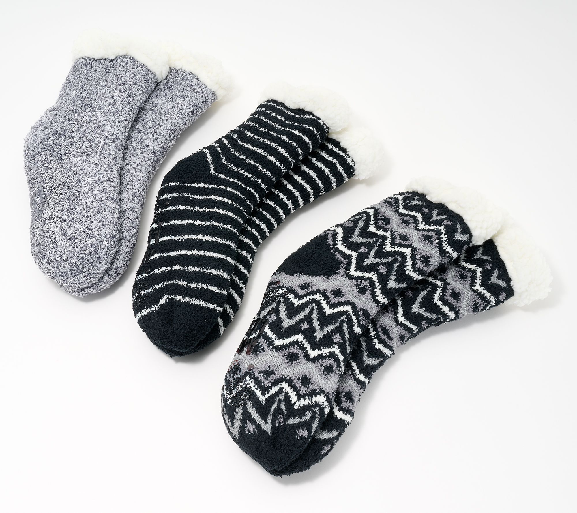 "As Is" MUK LUKS Set of 3 Aloe Infused Cozy Tall Cabin Socks