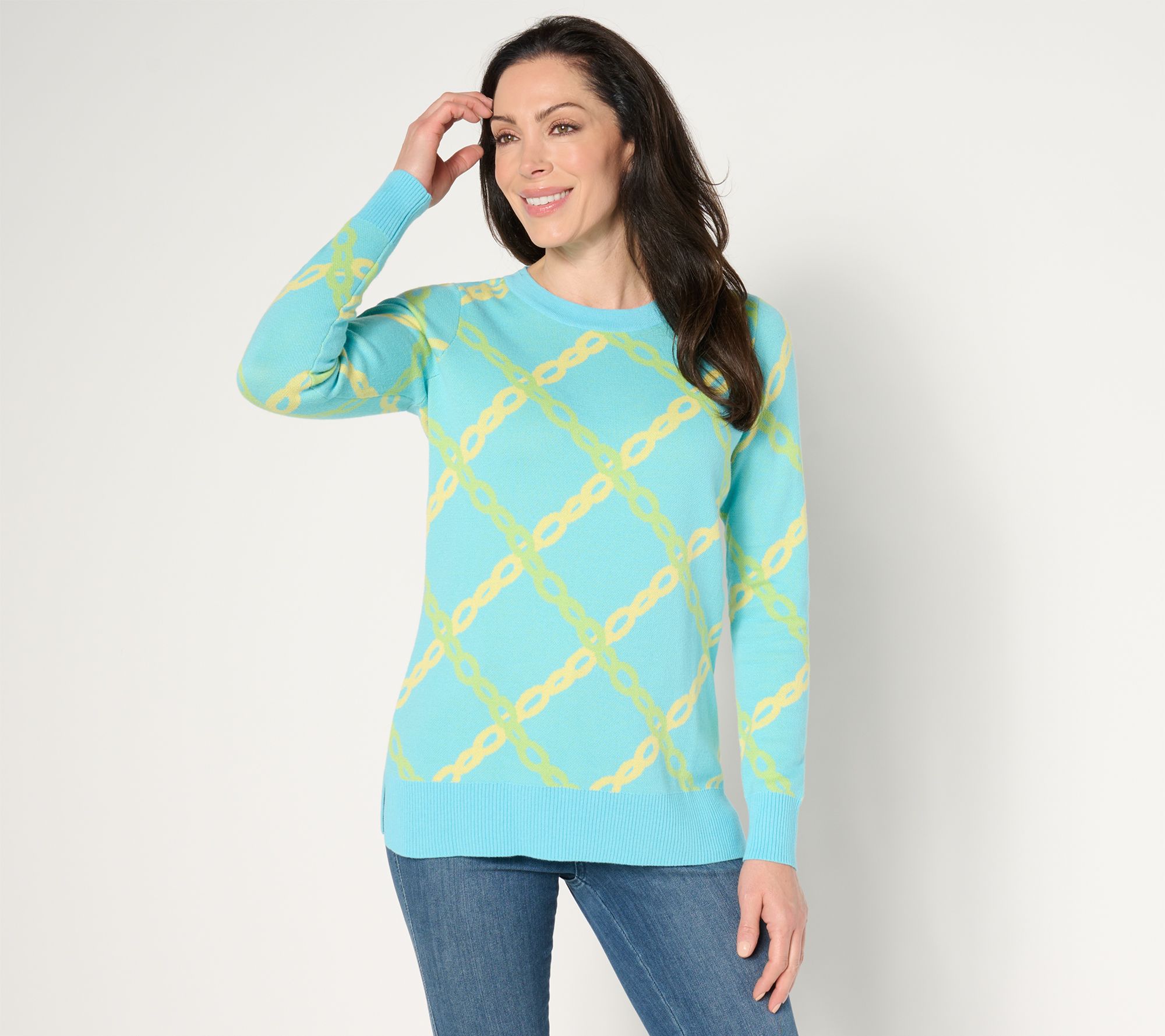 "As Is" Belle by Kim Gravel Status Update Chain Print Sweater