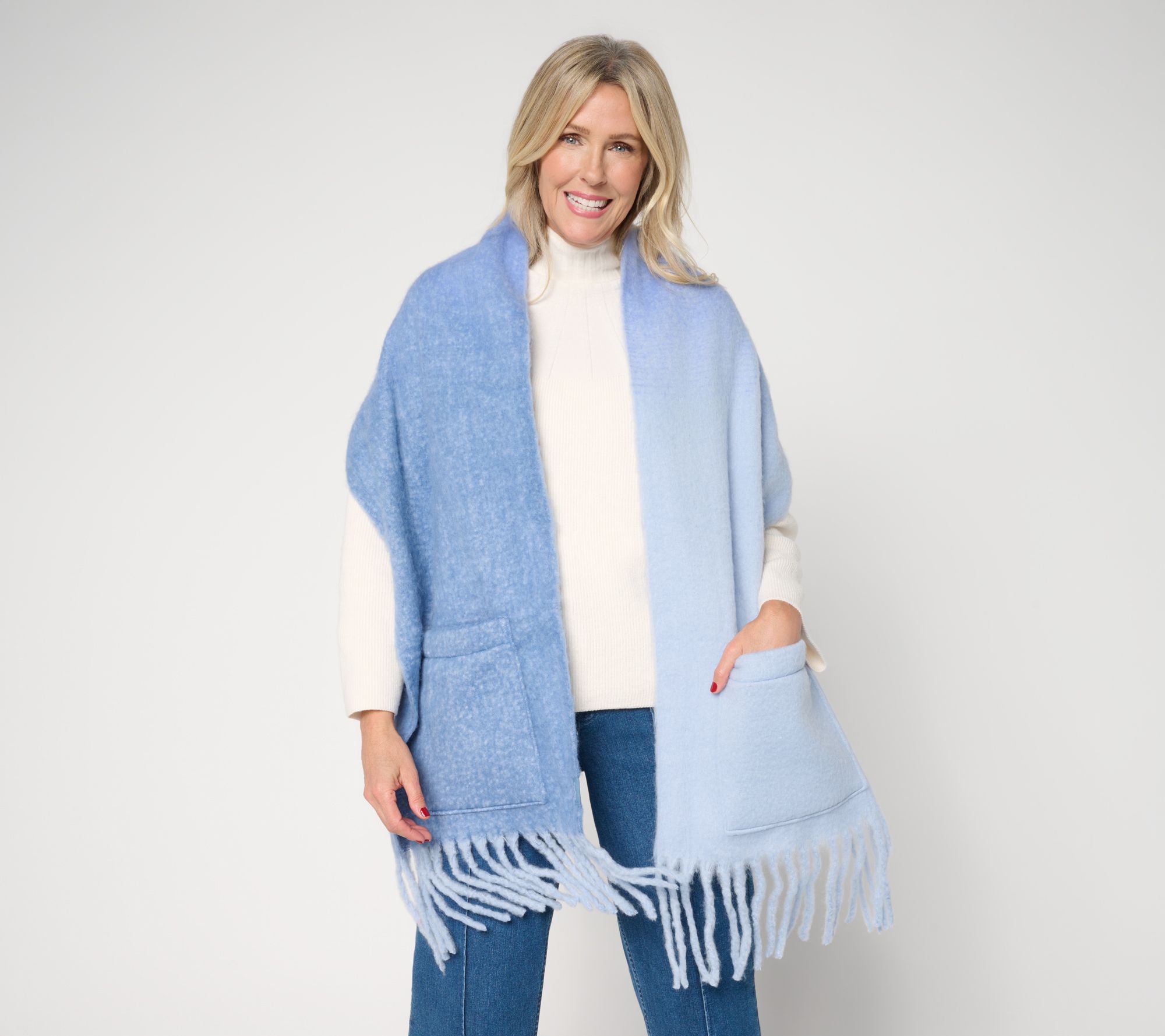 Sprigs Ombre Fringed Pocket Scarf