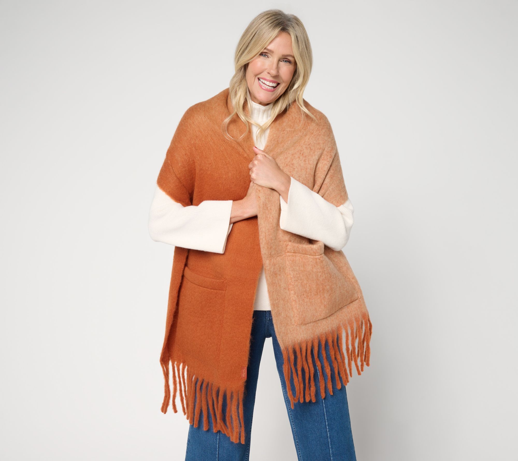 Sprigs Ombre Fringed Pocket Scarf