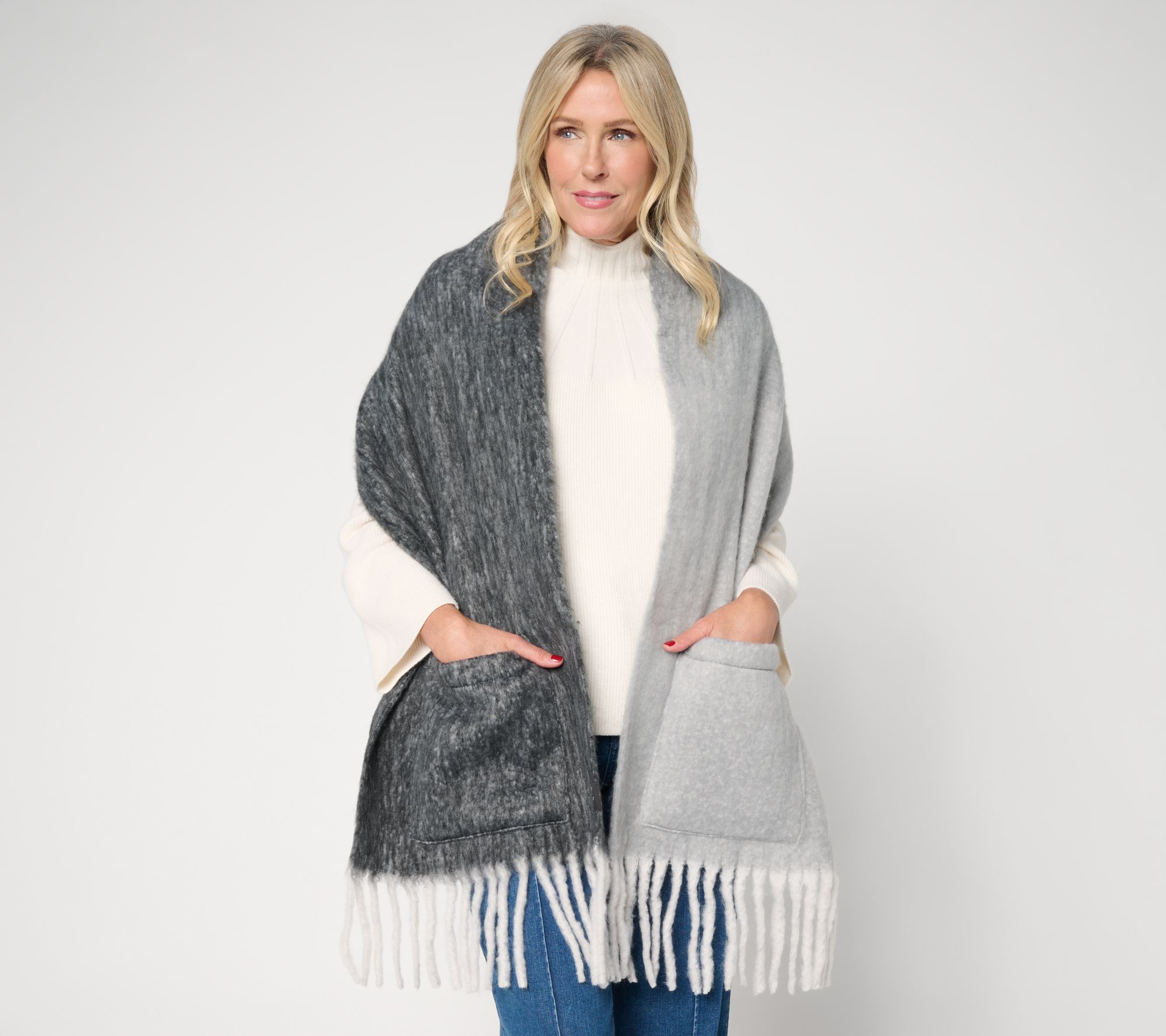 Sprigs Ombre Fringed Pocket Scarf