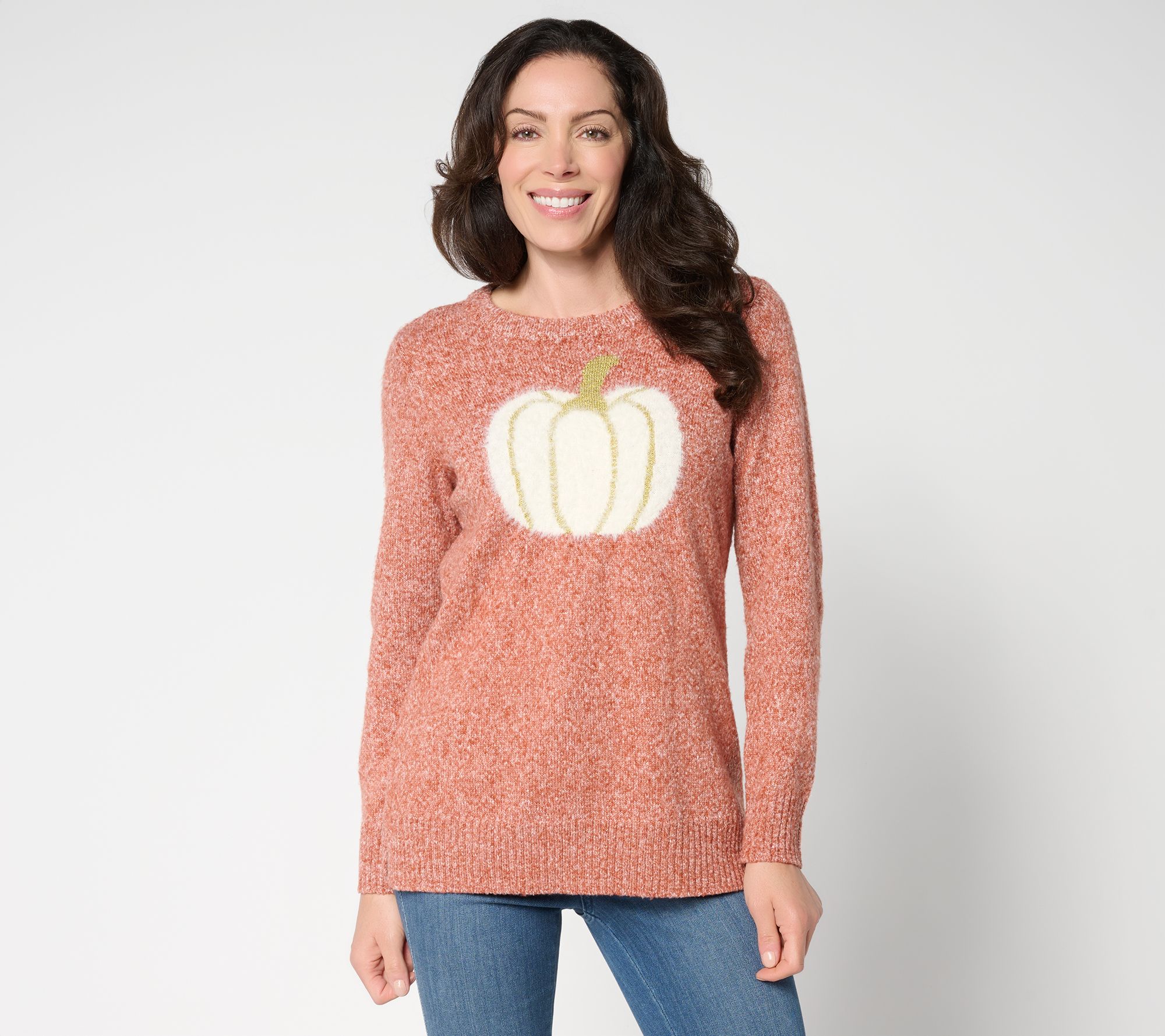 Belle by Kim Gravel Let's Get Cozy Gourdeous Glam Pumpkin Sweater