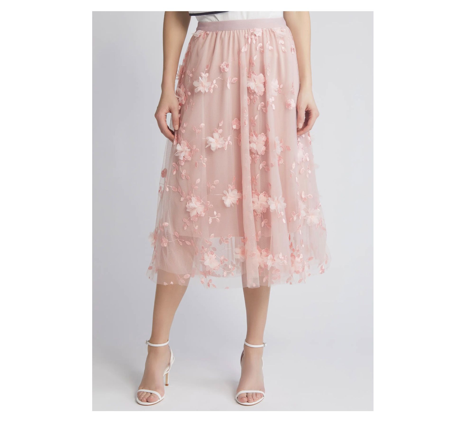 NIKKI LUND Audra 3D Floral Embroidered Skirt