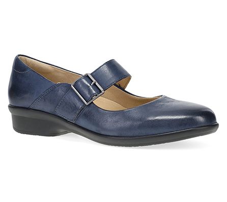 Dansko Collette Navy Burnished Nubuck Leather Mary Jane