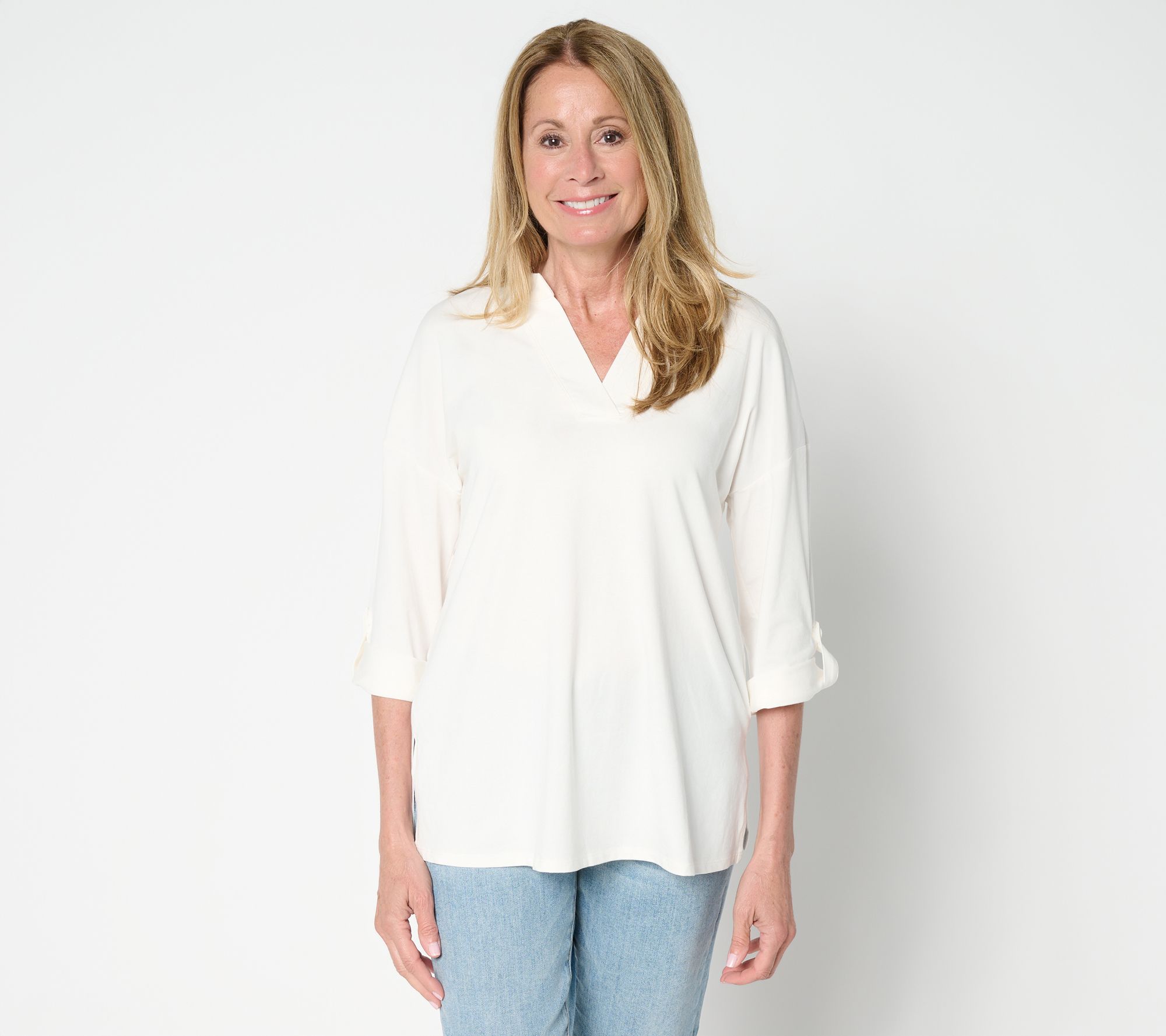 "As Is" Belle by Kim Gravel Pet TripleLuxe Knit Cuffed Sleeve Tunic