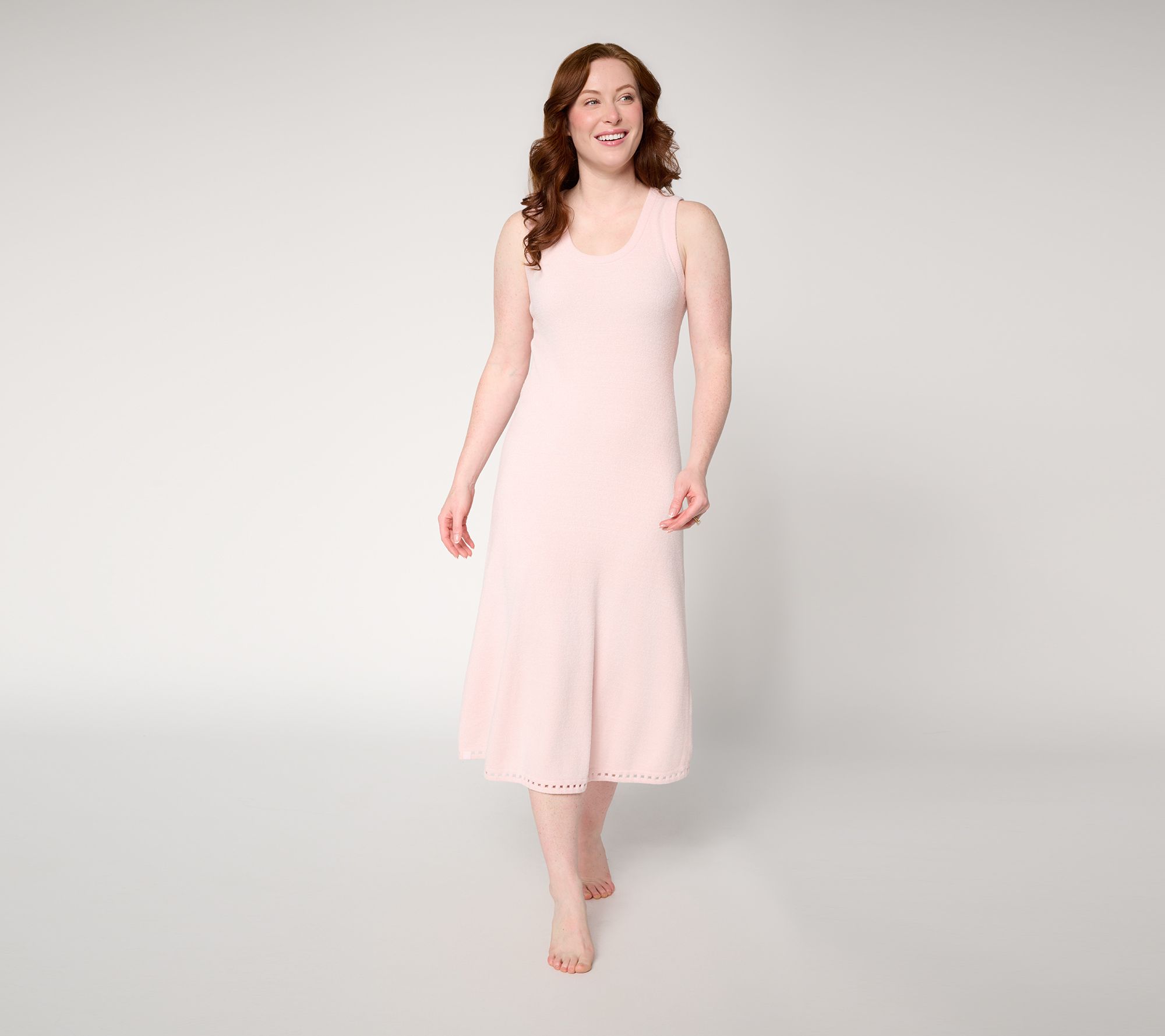 Barefoot Dreams Petite CozyChic Ultra Lite Square Trim Midi Dress