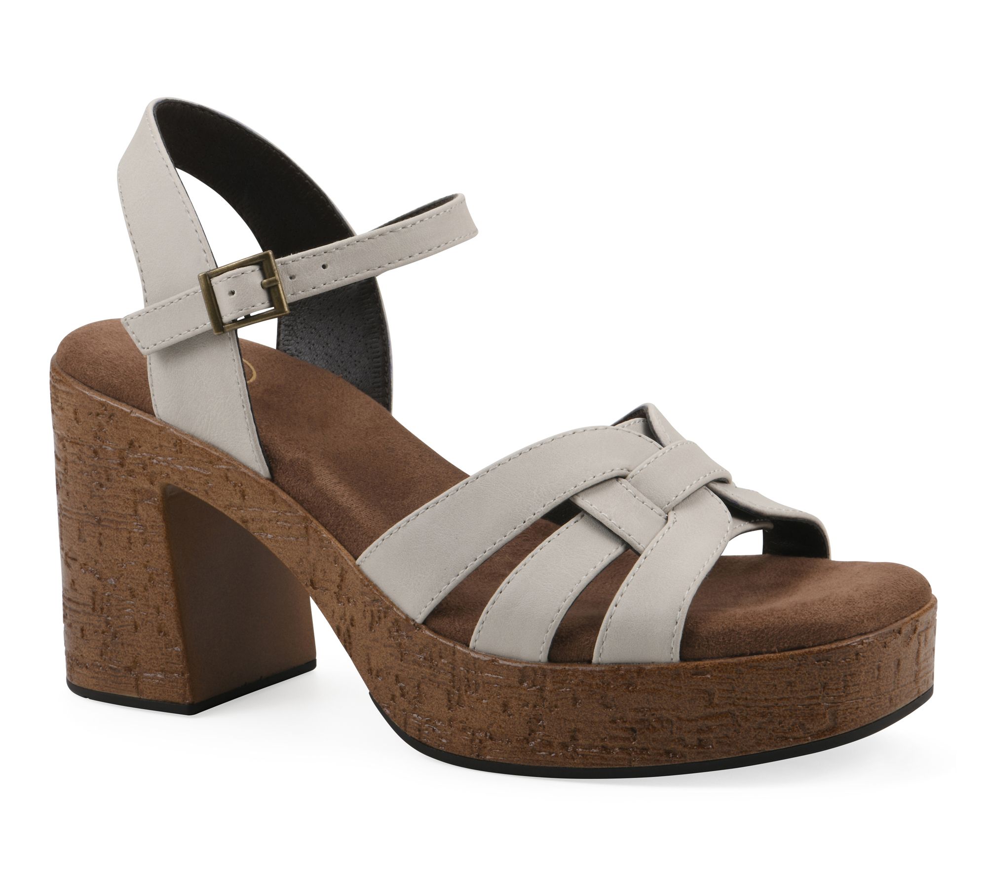 White Mountain Adjustable Heeled Sandals - Barista