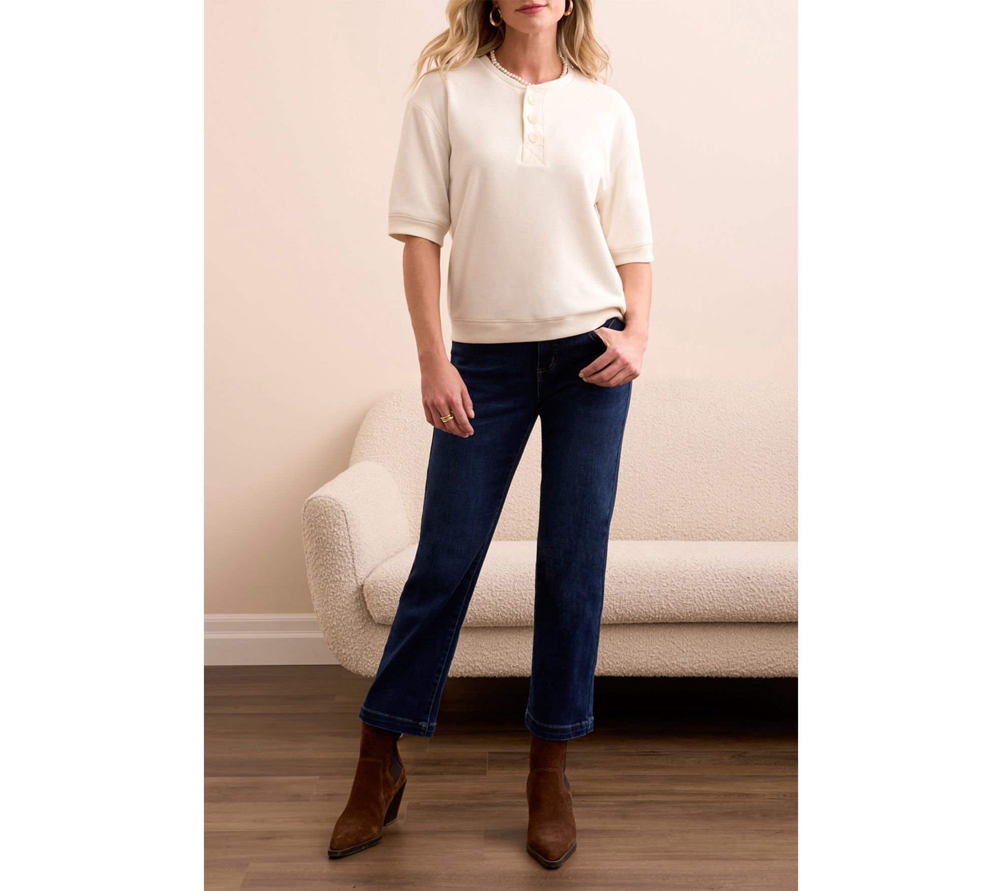 Tribal Soft Touch French Terry Henley Top