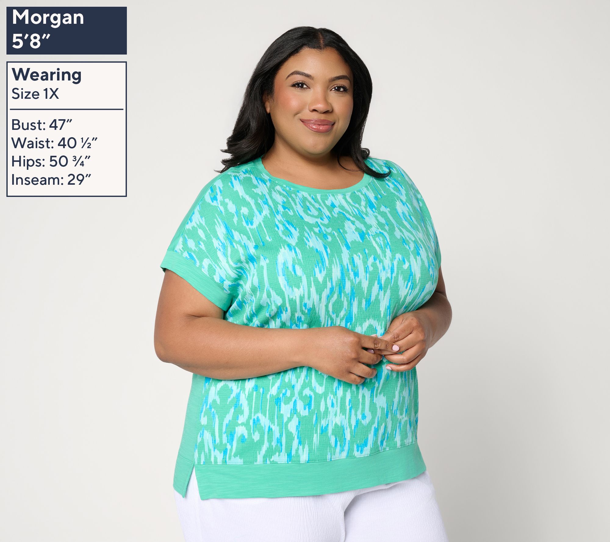 QVCジャパン Belle by Kim Gravel Packabelle Front Knit Back Top - QVC.com