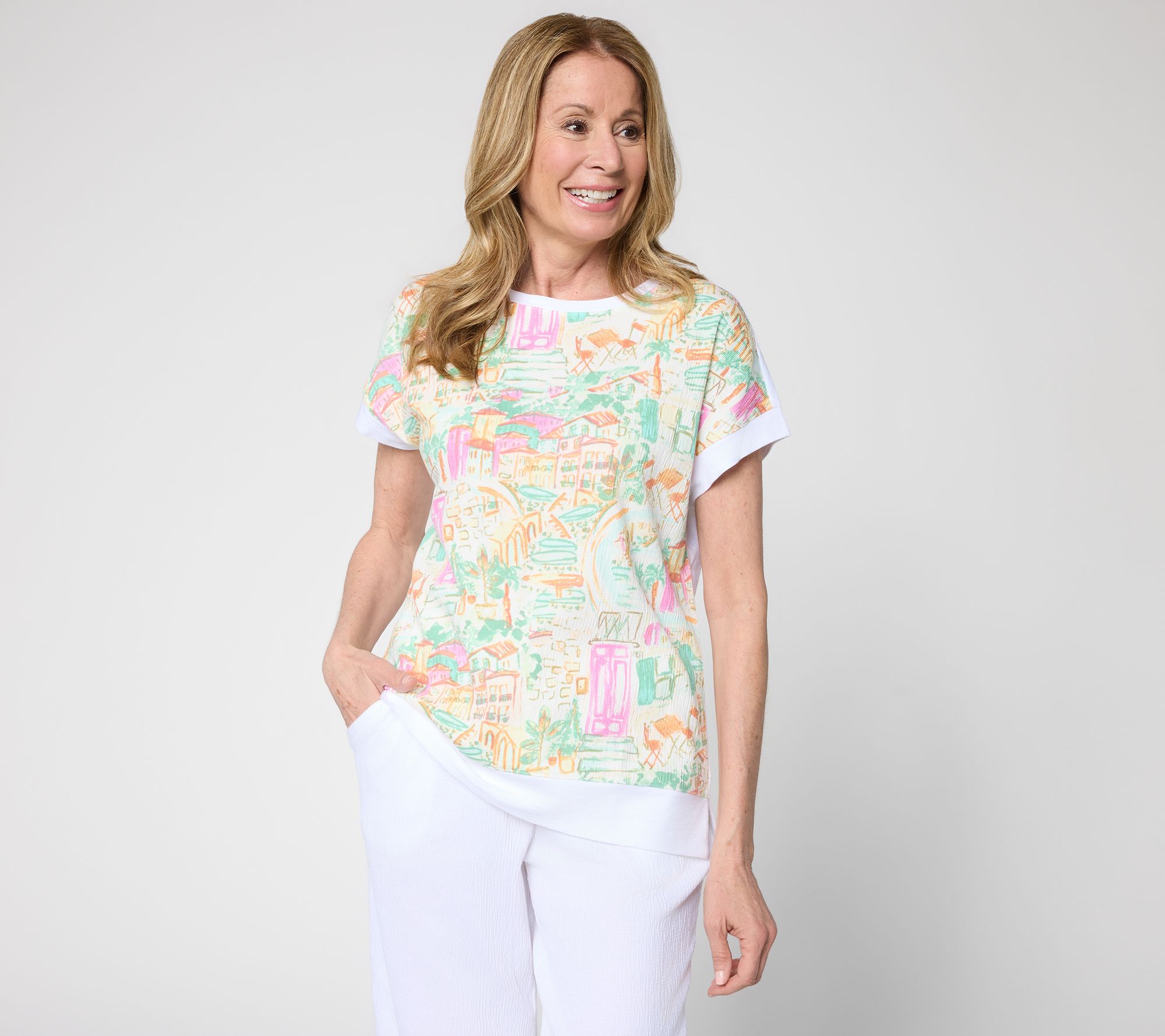 Belle by Kim Gravel Packabelle Front Knit Back Top
